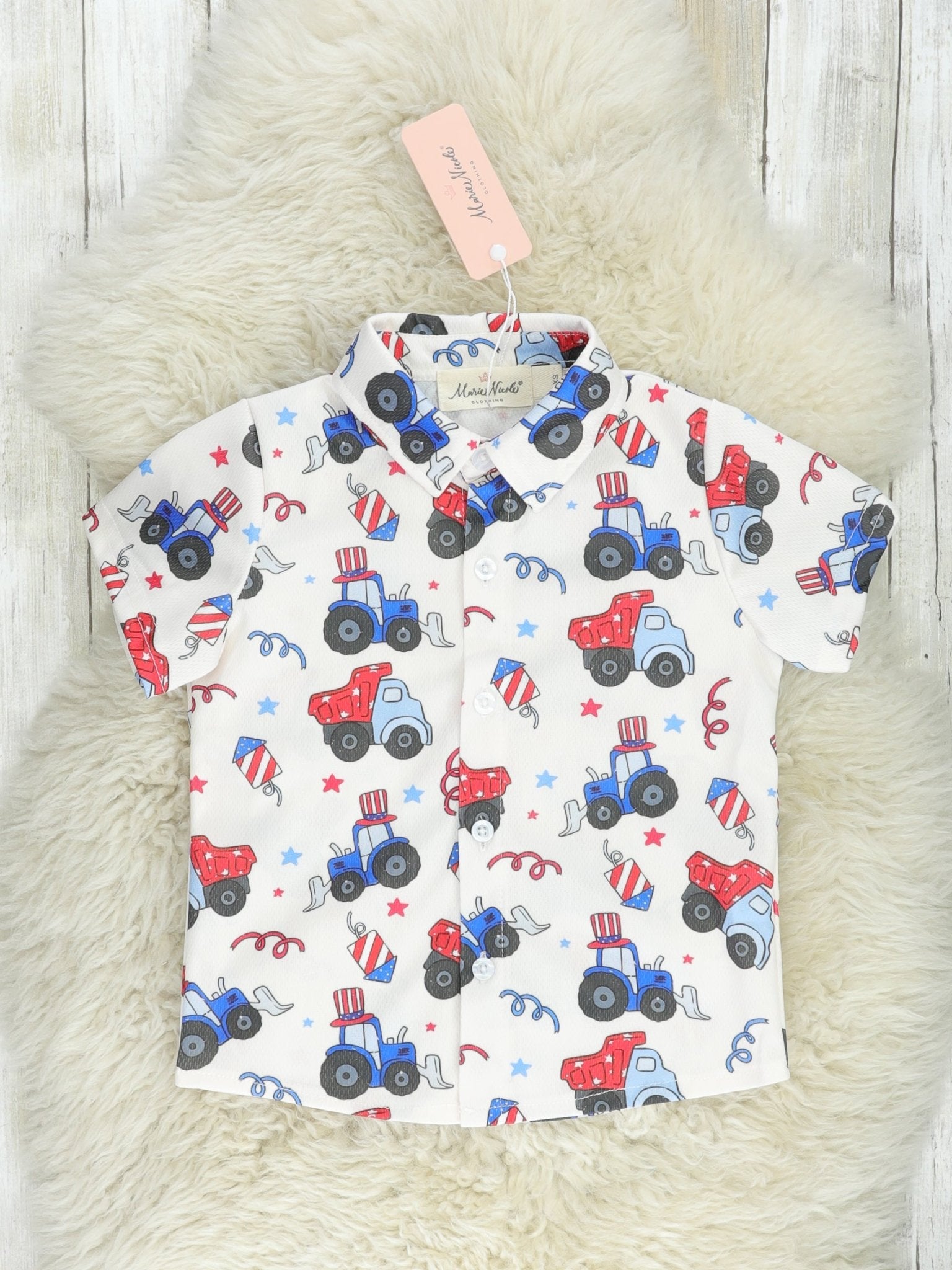 Patriotic Tractor Polo - Marie Nicole Clothing