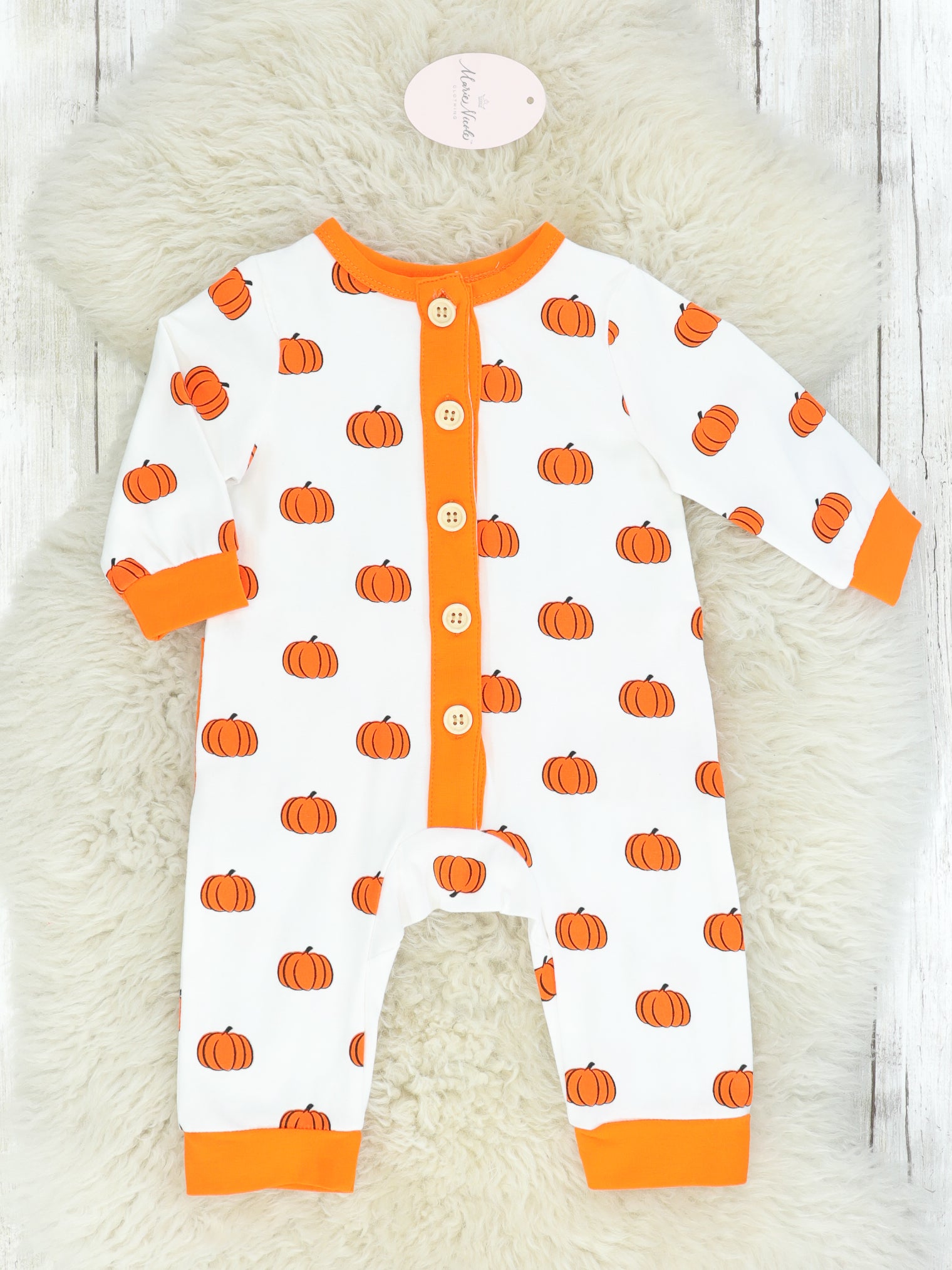 Orange Little Pumpkin Romper - Marie Nicole Clothing