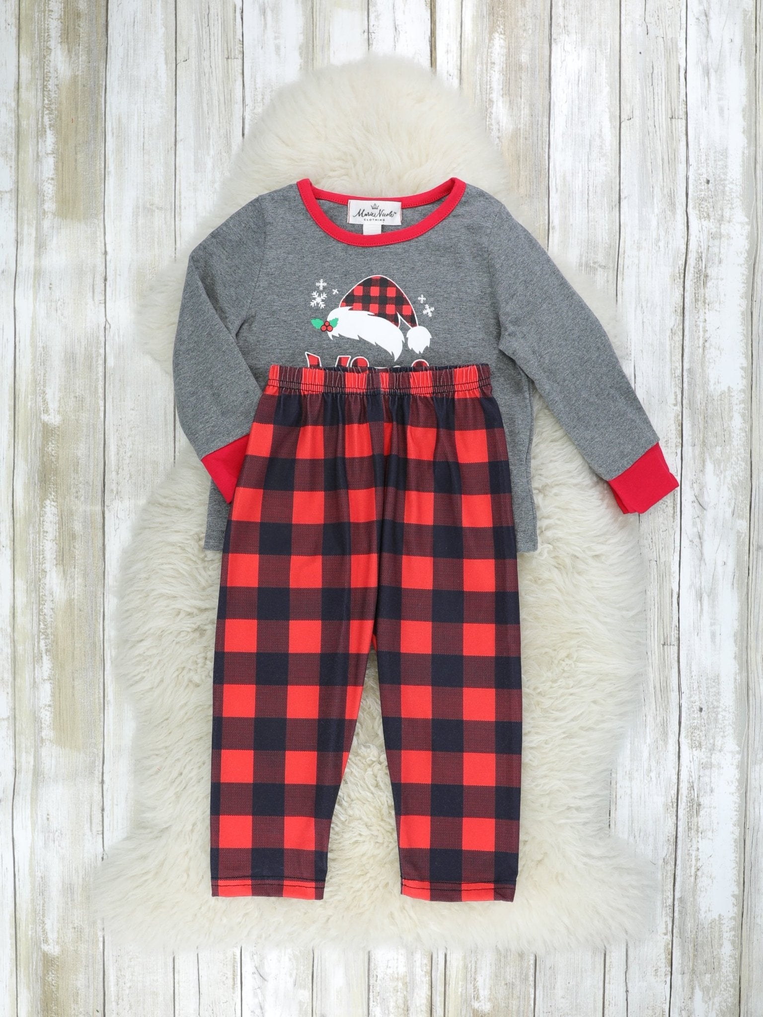 Mom & Me Grey Plaid Pajamas - Marie Nicole Clothing