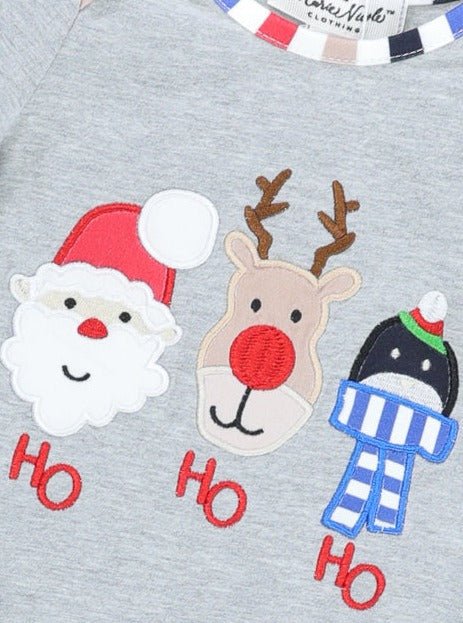 "HO HO HO" Striped Romper - Marie Nicole Clothing