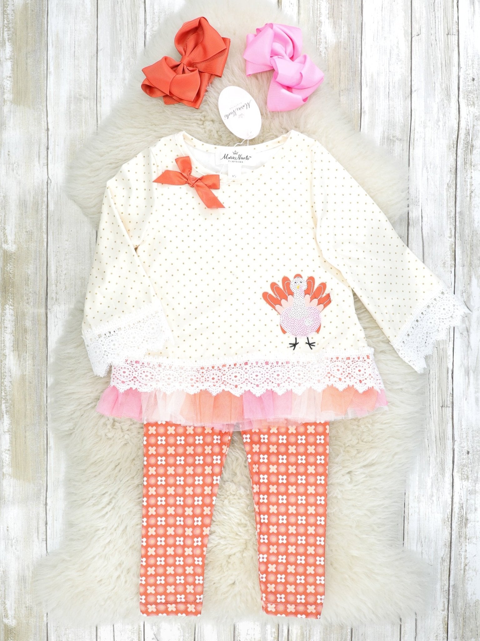 Pink Polka Dot Turkey Tulle Outfit - Marie Nicole Clothing
