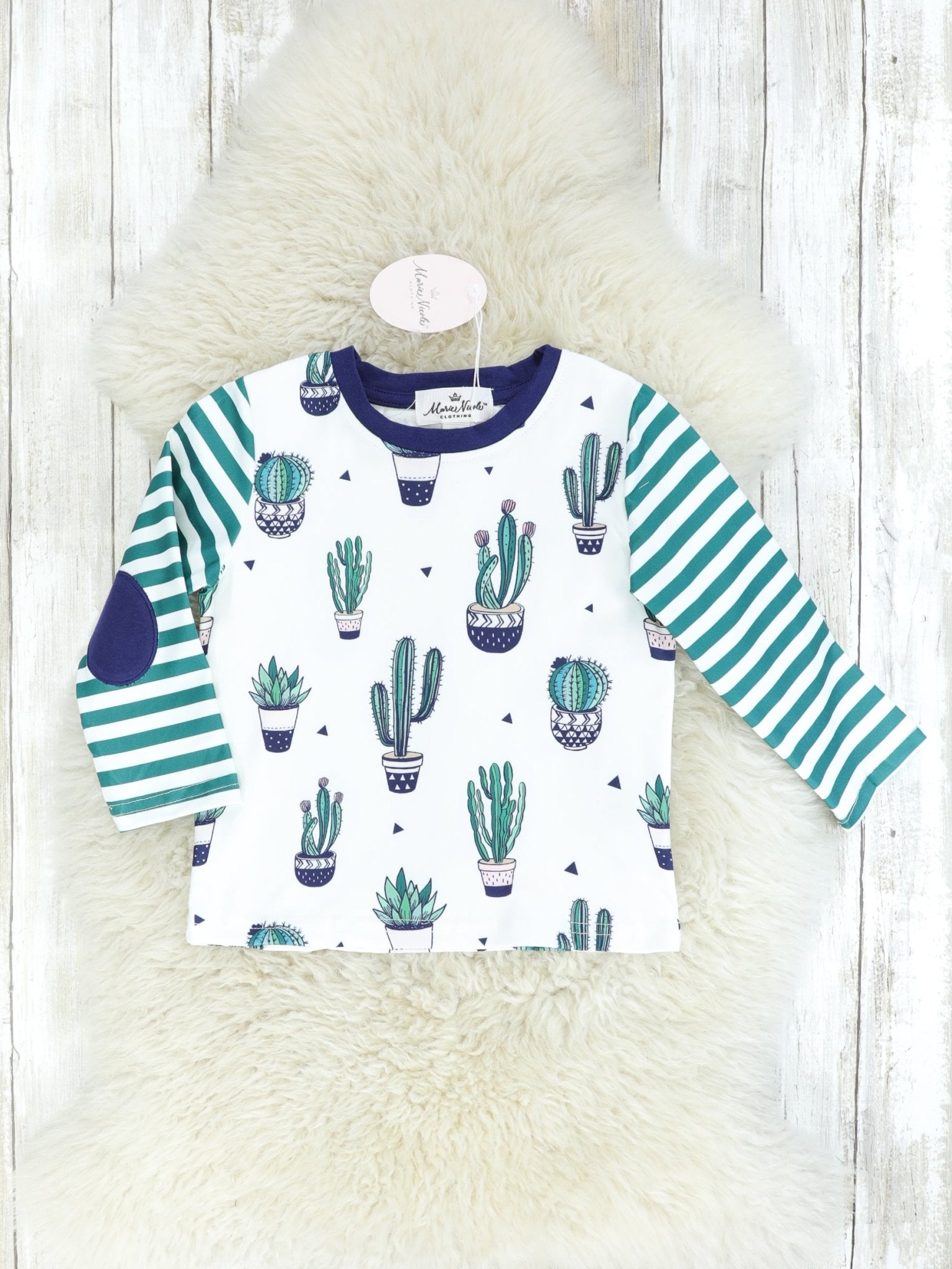 Striped Raglan Cactus Shirt - Marie Nicole Clothing