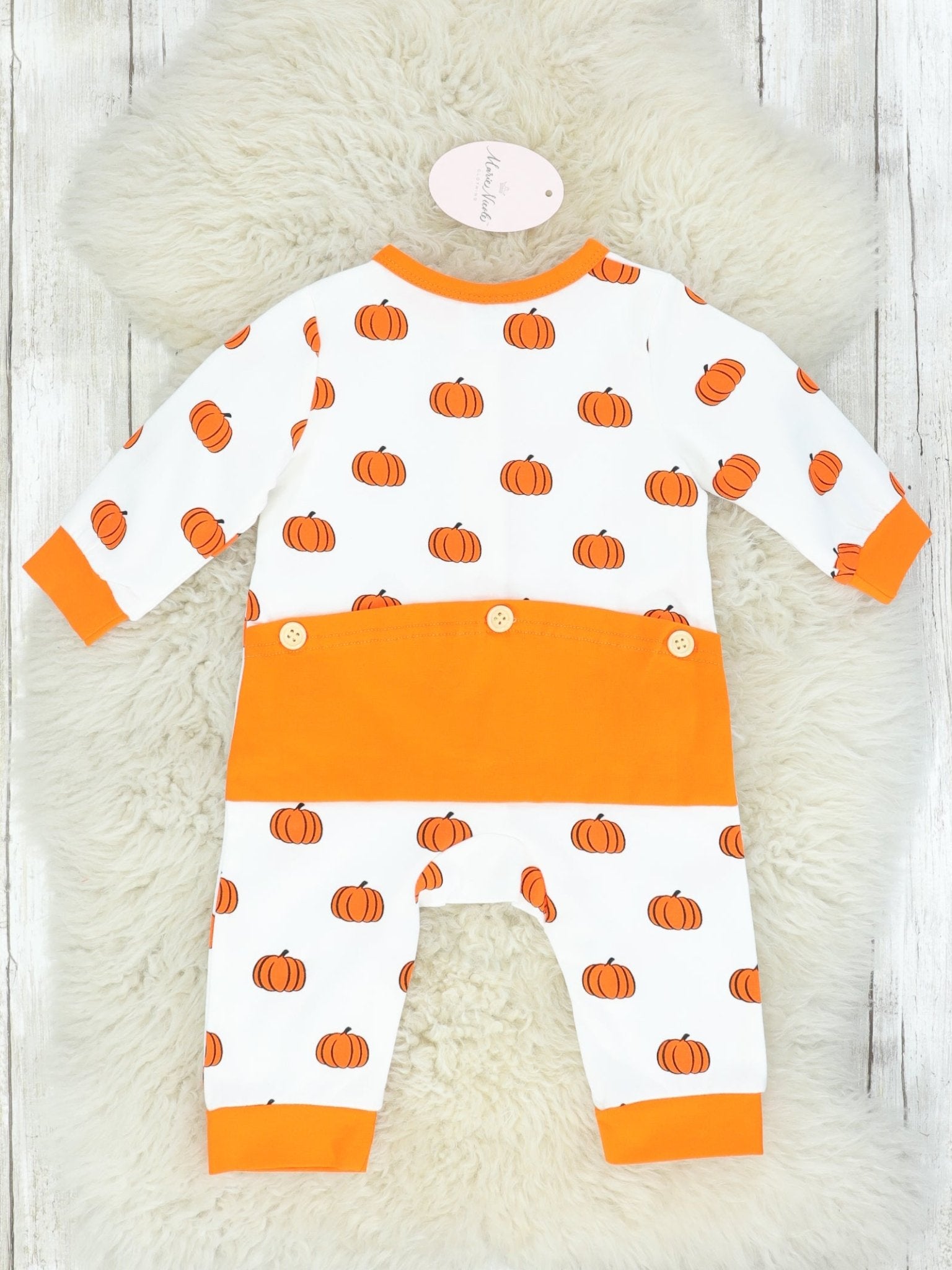 Orange Little Pumpkin Romper - Marie Nicole Clothing