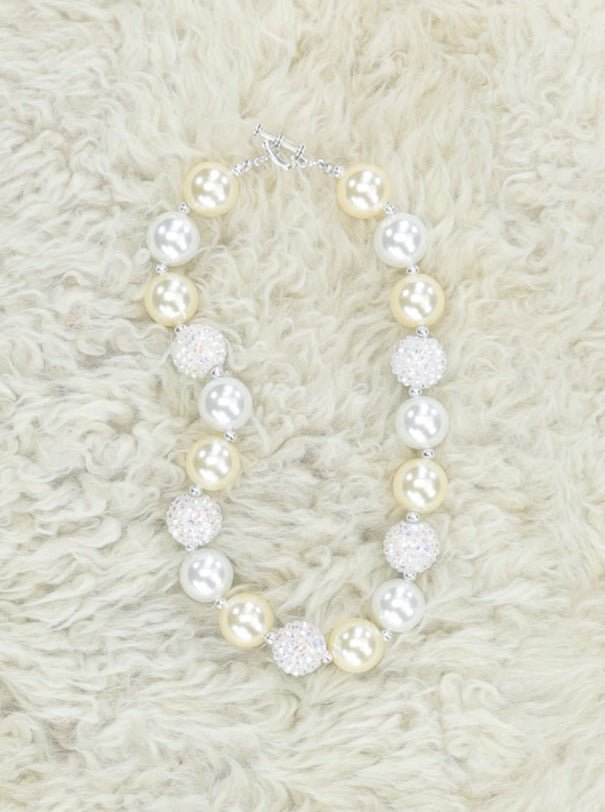 White Pearl Bubblegum Necklace - Marie Nicole Clothing