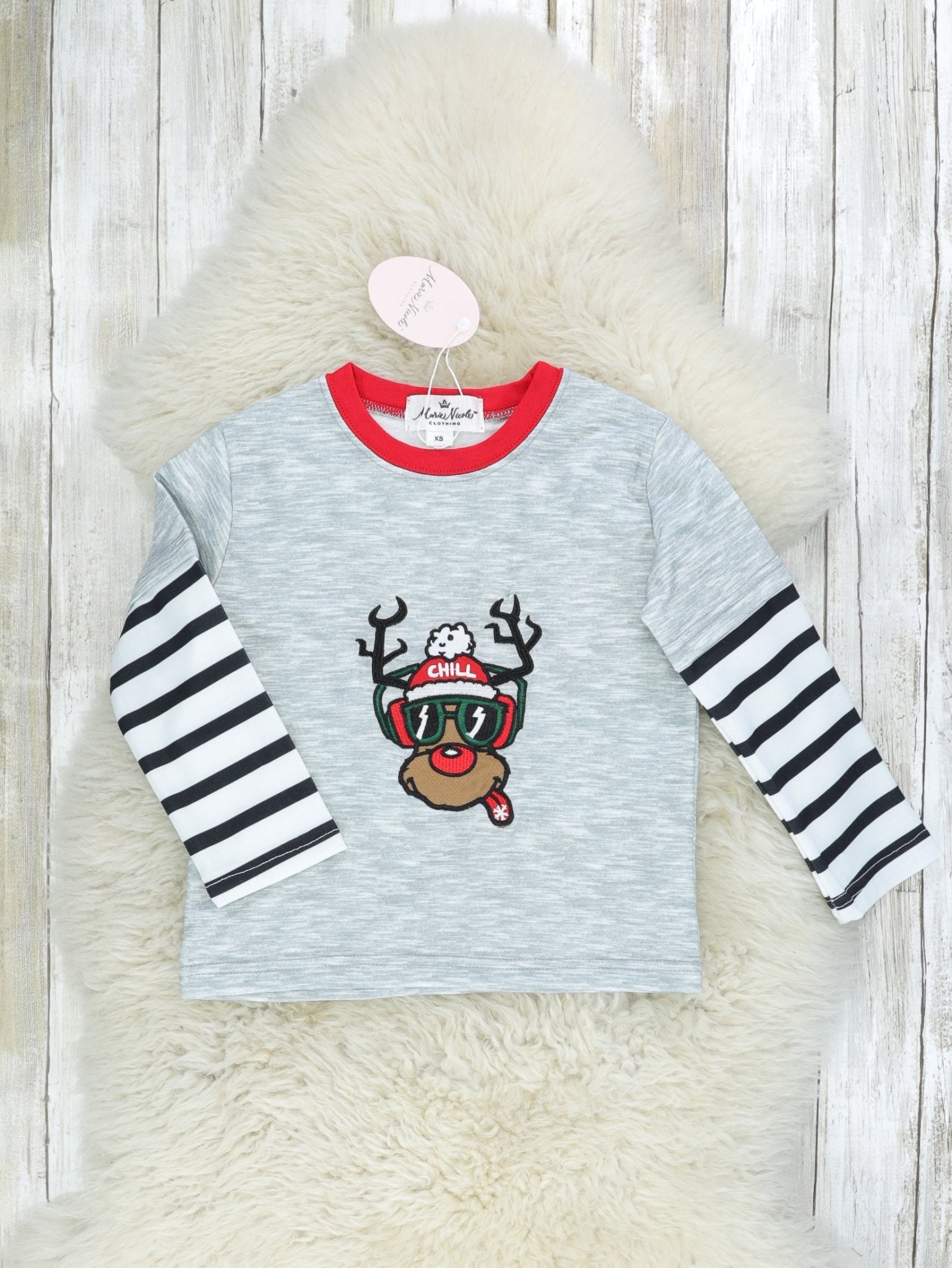 Chill Reindeer Layered Shirt - Marie Nicole Clothing