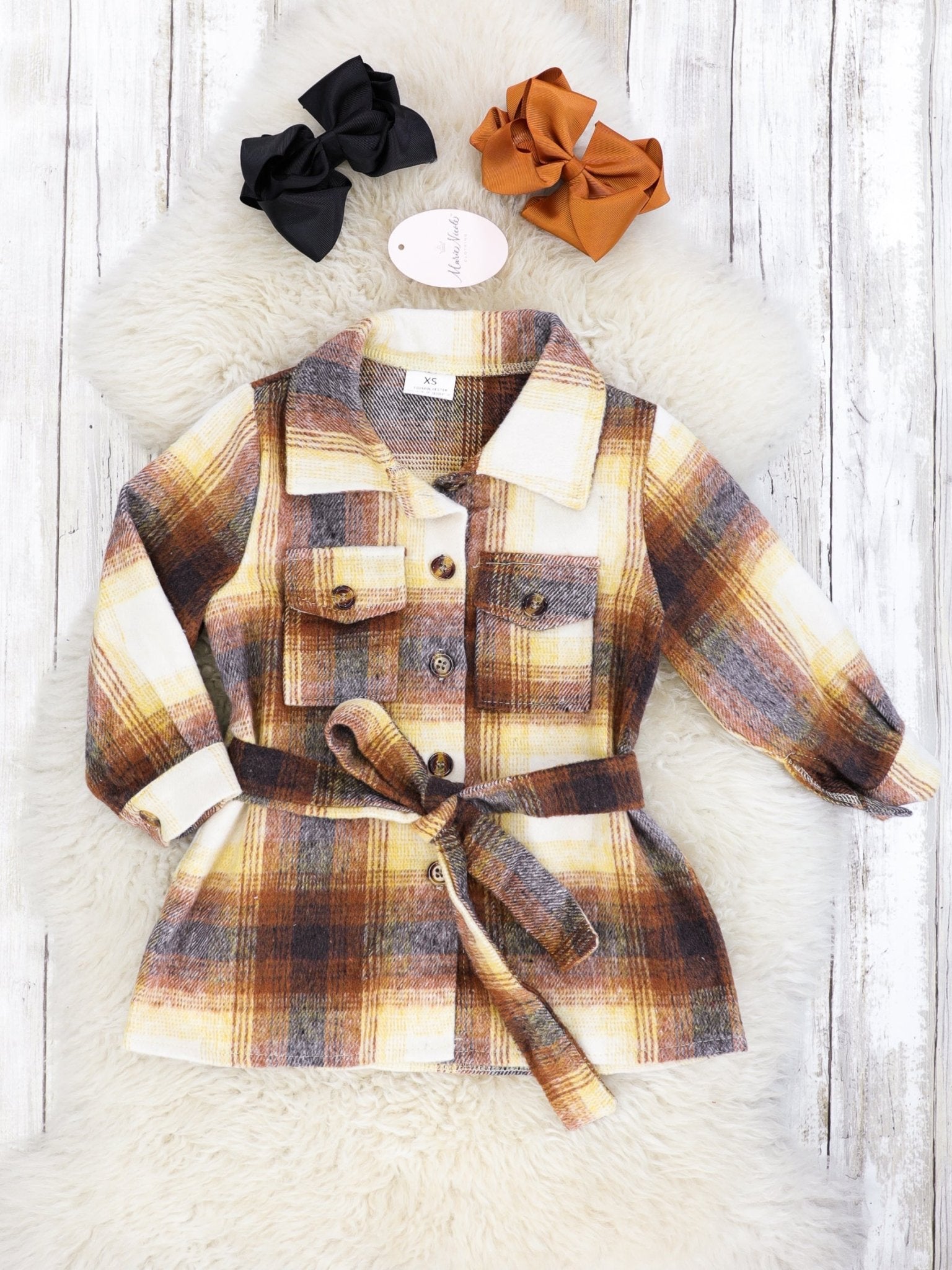 Mom & Me Yellow Plaid Shacket - Marie Nicole Clothing