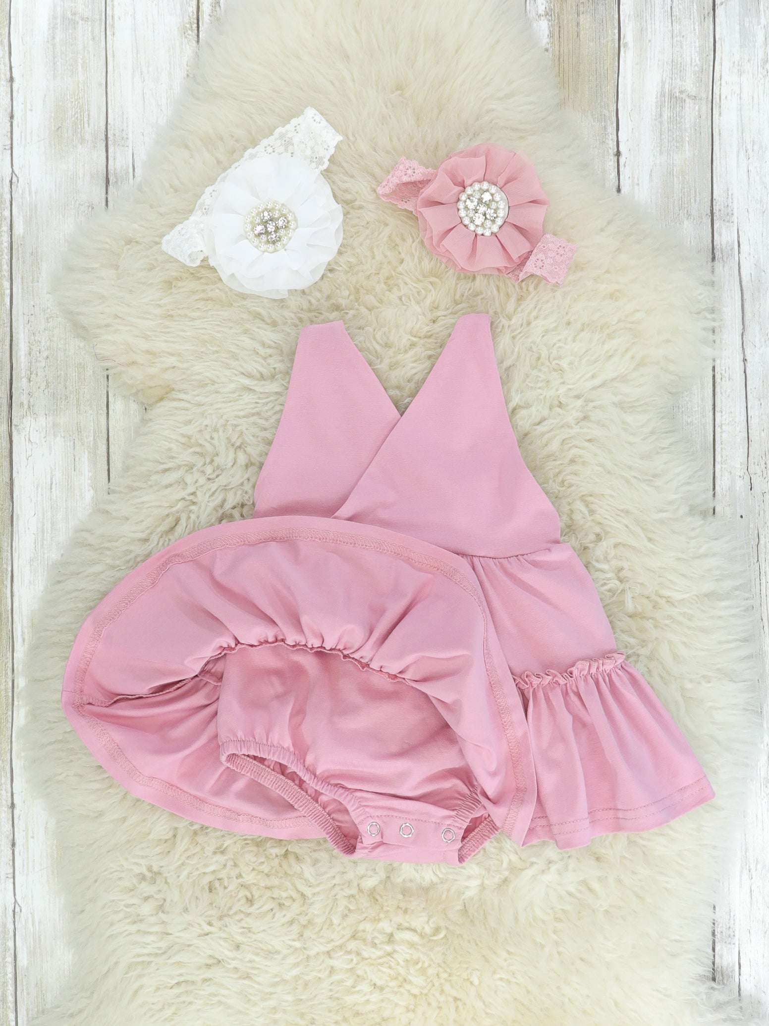 Halter Ruffled Bubble - Pink - Marie Nicole Clothing