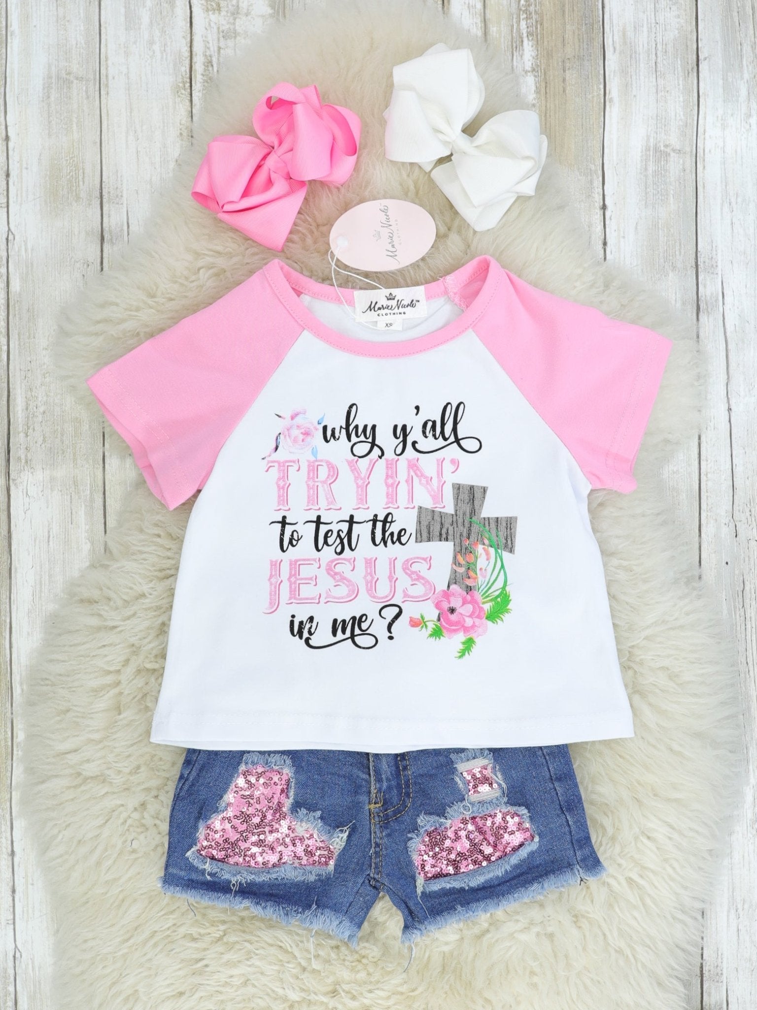 Test The Jesus Denim Outfit - Marie Nicole Clothing