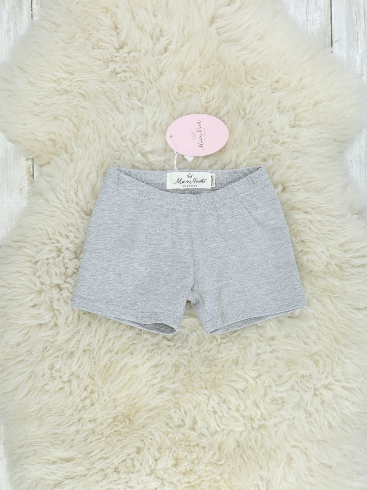 Light Grey Basic Cotton Shorts - Marie Nicole Clothing