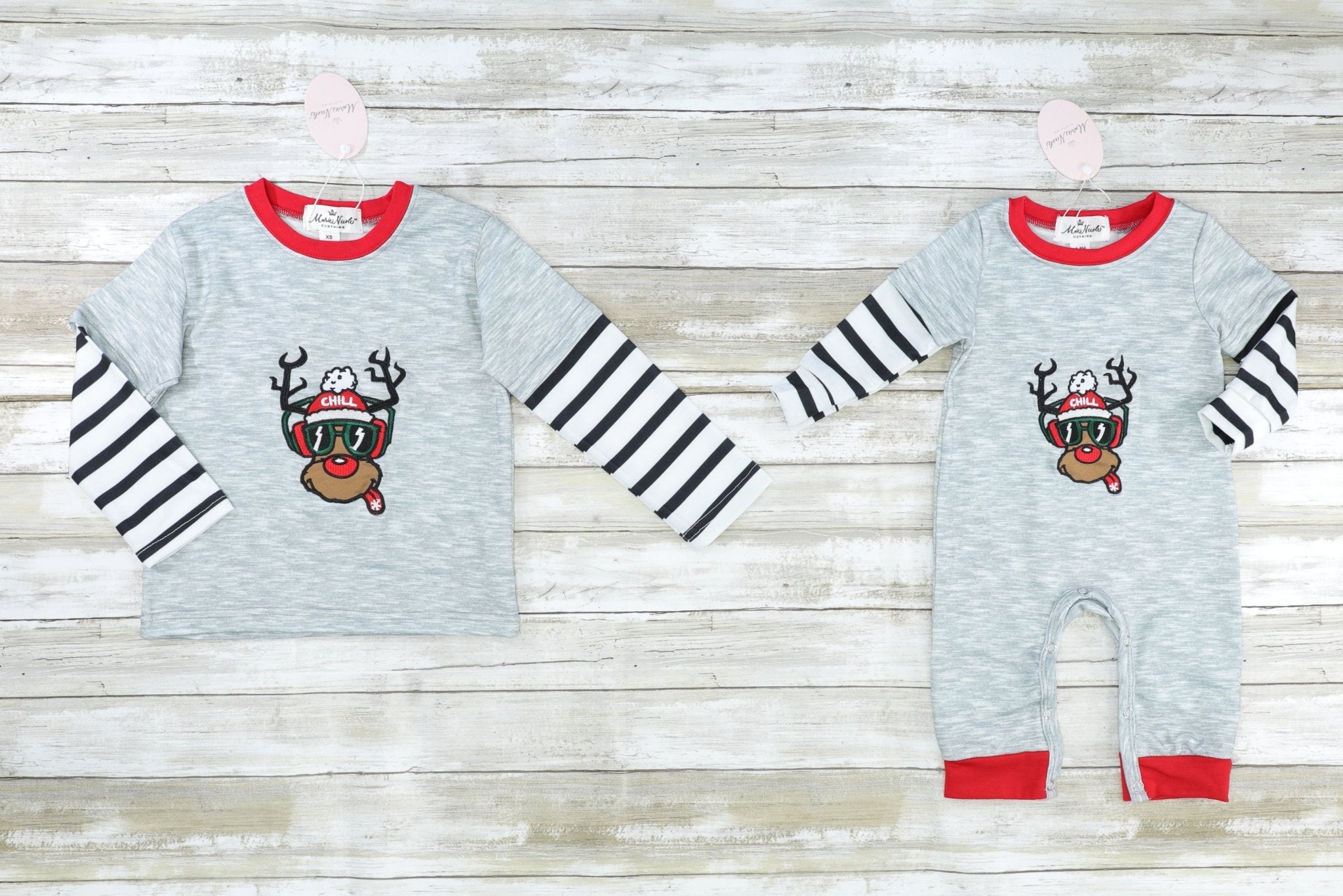 Chill Reindeer Layered Romper - Marie Nicole Clothing