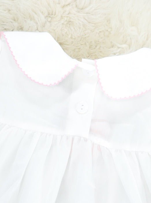 Pink Gingham Christmas Tree Bib Collar Outfit - Marie Nicole Clothing