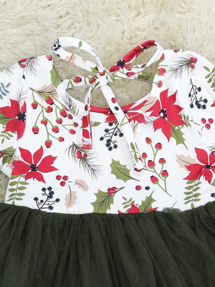 Poinsettia Tulle Tie Dress - Marie Nicole Clothing