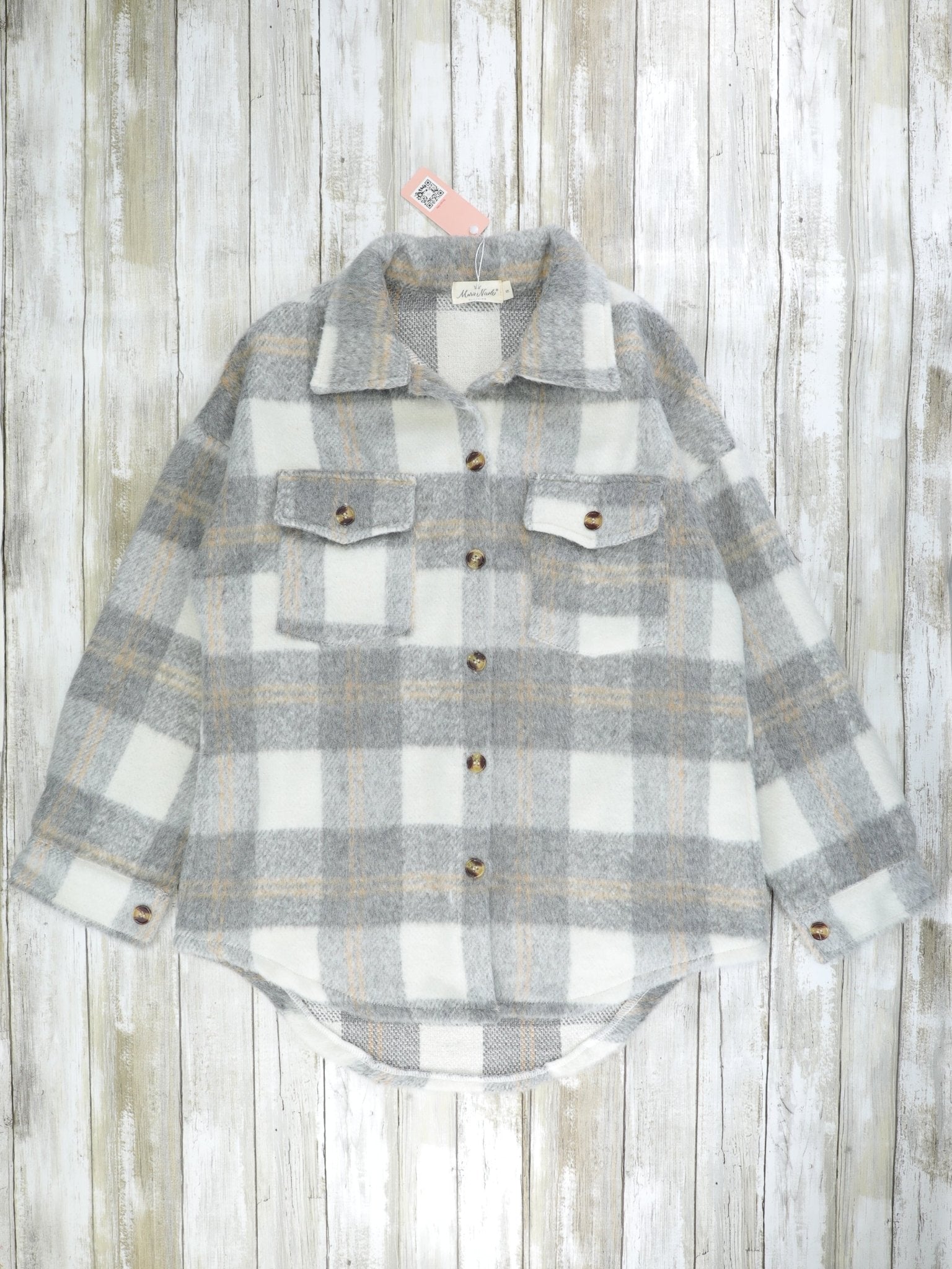 Mom & Me Grey Plaid Flannel - Marie Nicole Clothing