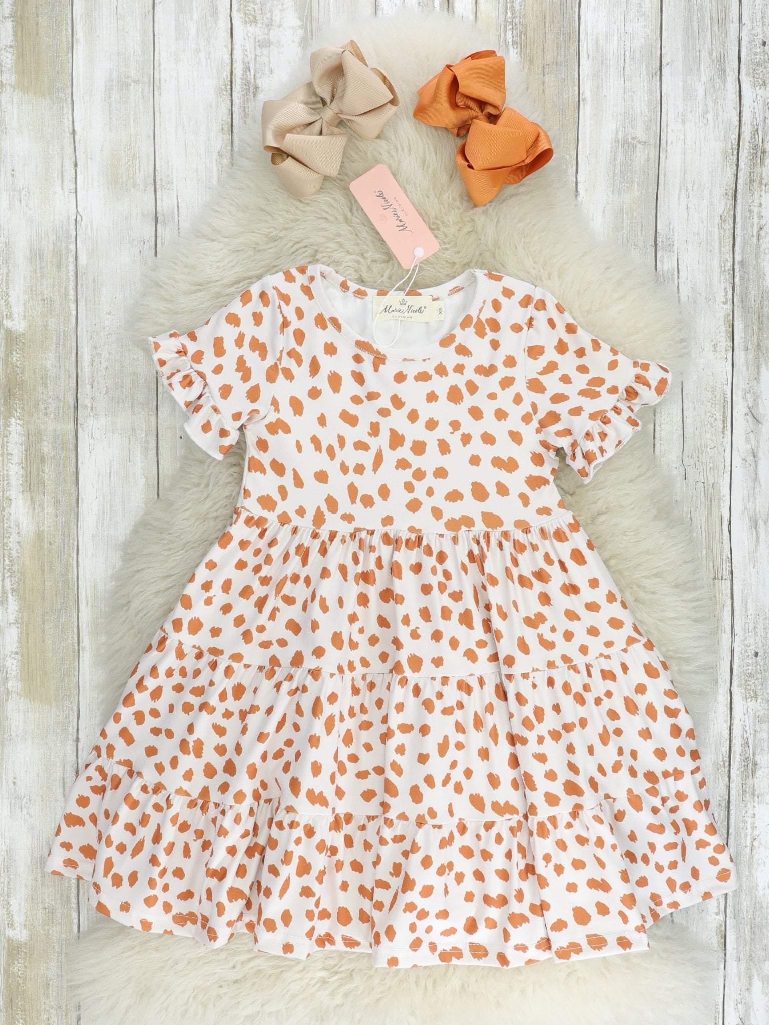 Mom & Me Tiered Cheetah Ruffle Dress - Marie Nicole Clothing