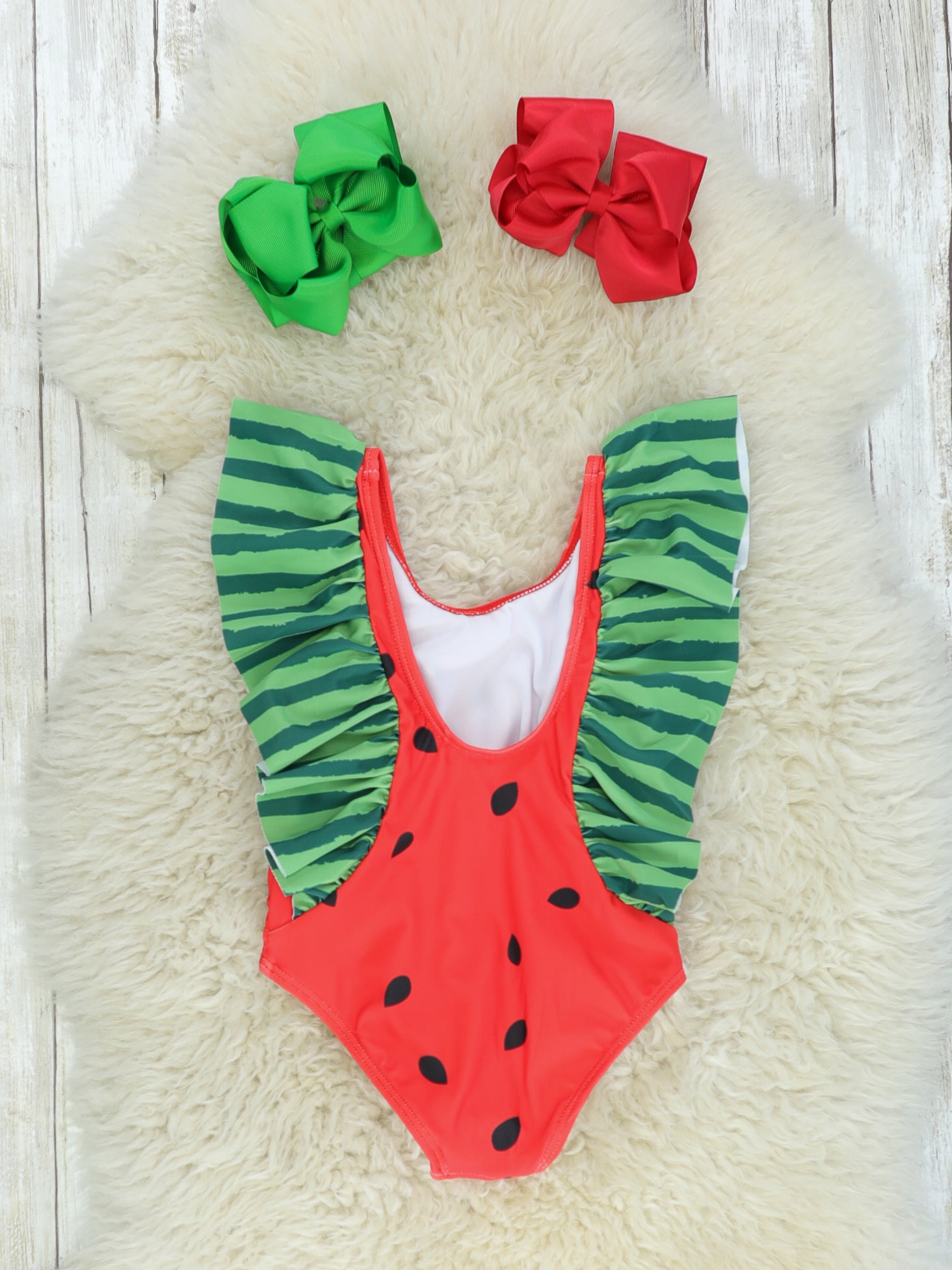 Mom & Me Watermelon Ruffle One Piece Swimsuit - Marie Nicole Clothing