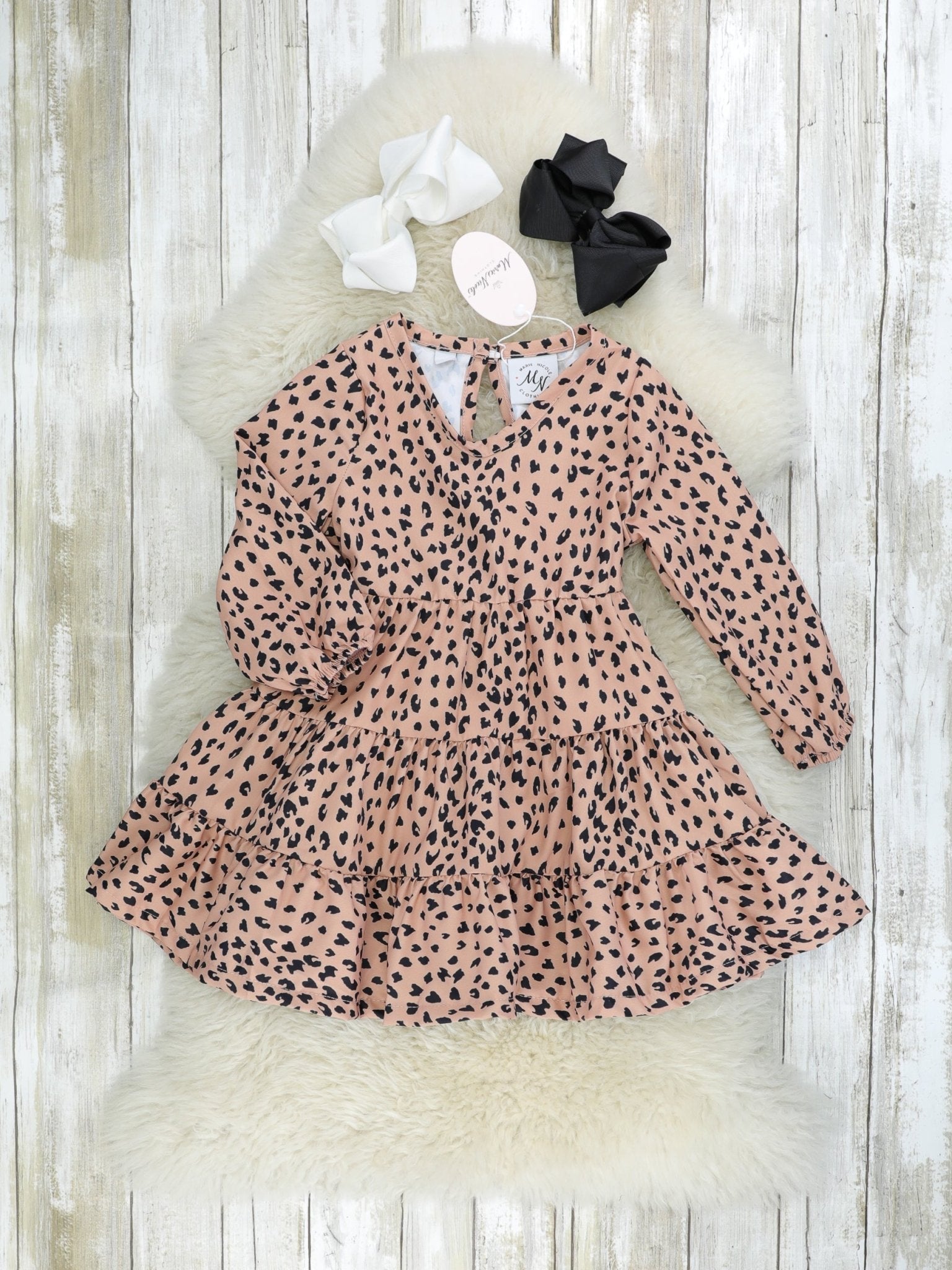 Mom & Me Cheetah Tie Dress & Romper - Marie Nicole Clothing