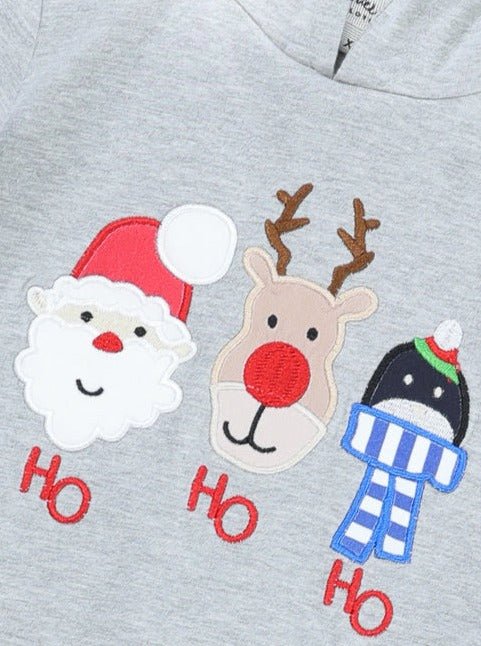 "HO HO HO" Striped Hoodie - Marie Nicole Clothing