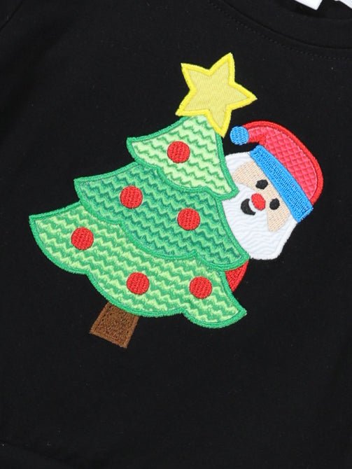 Striped Christmas Tree Tulle Pom Pom Outfit - Marie Nicole Clothing