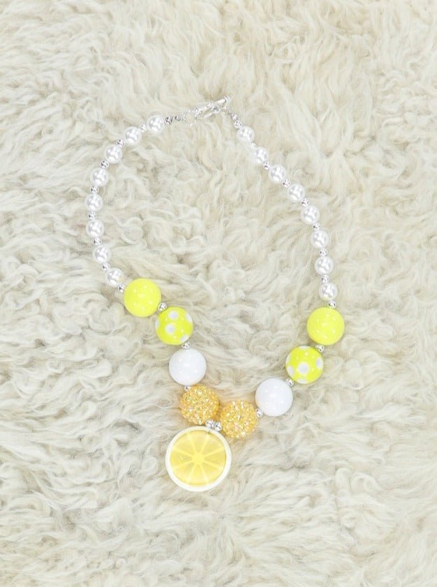 Lemon Pearl Bubblegum Necklace - Marie Nicole Clothing