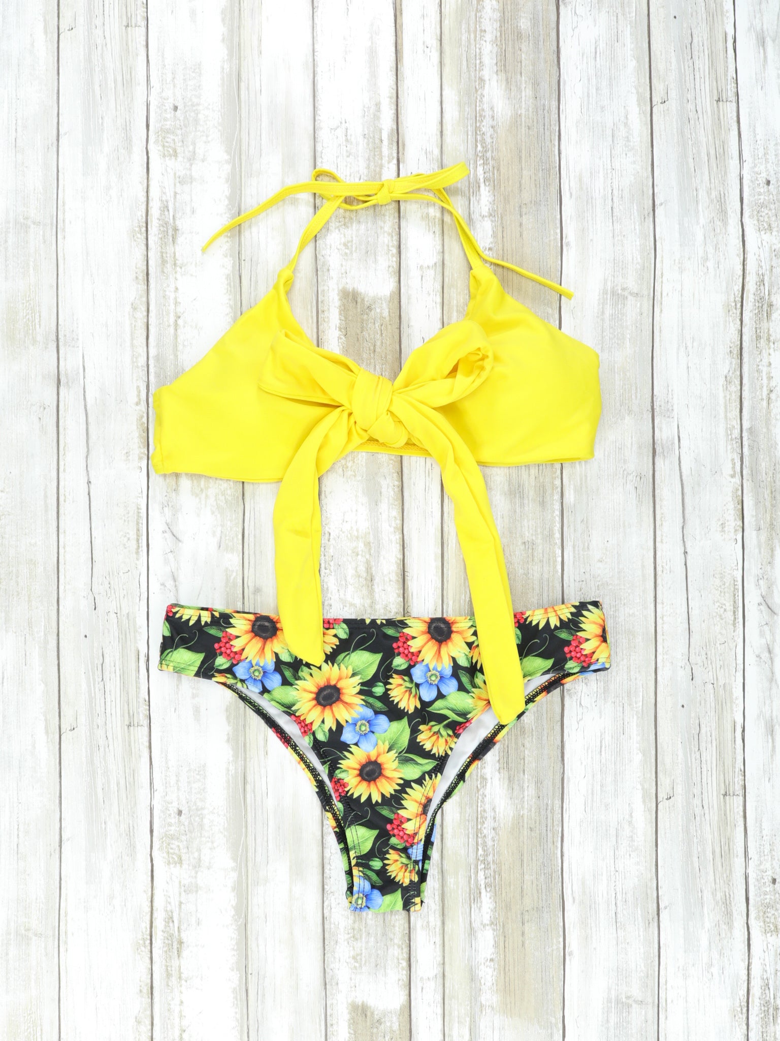 Mom & Me Yellow & Black Sunflower Swimsuit - Marie Nicole Clothing