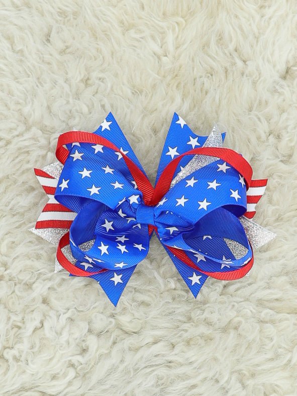 Red, White, & Blue Star Bow - Marie Nicole Clothing