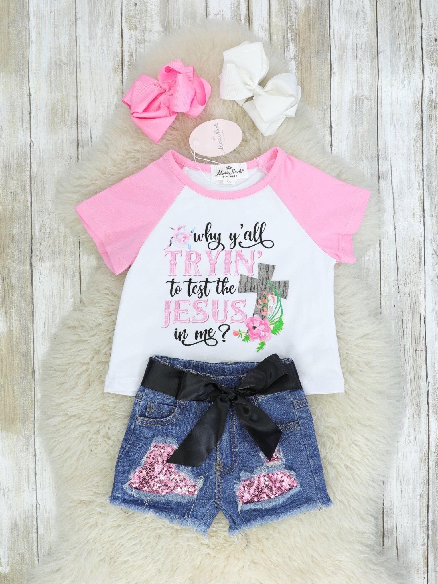 Test The Jesus Denim Outfit - Marie Nicole Clothing