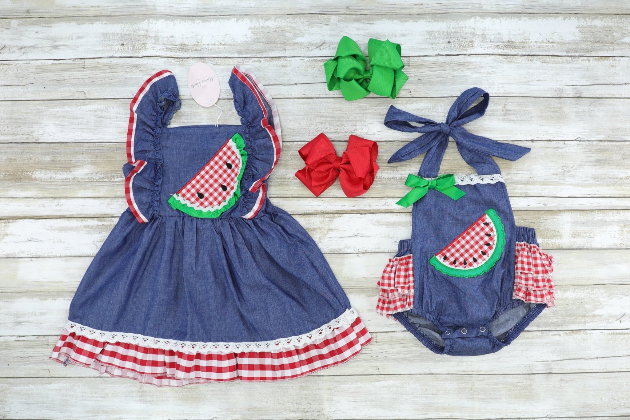 Chambray Watermelon Dress - Marie Nicole Clothing