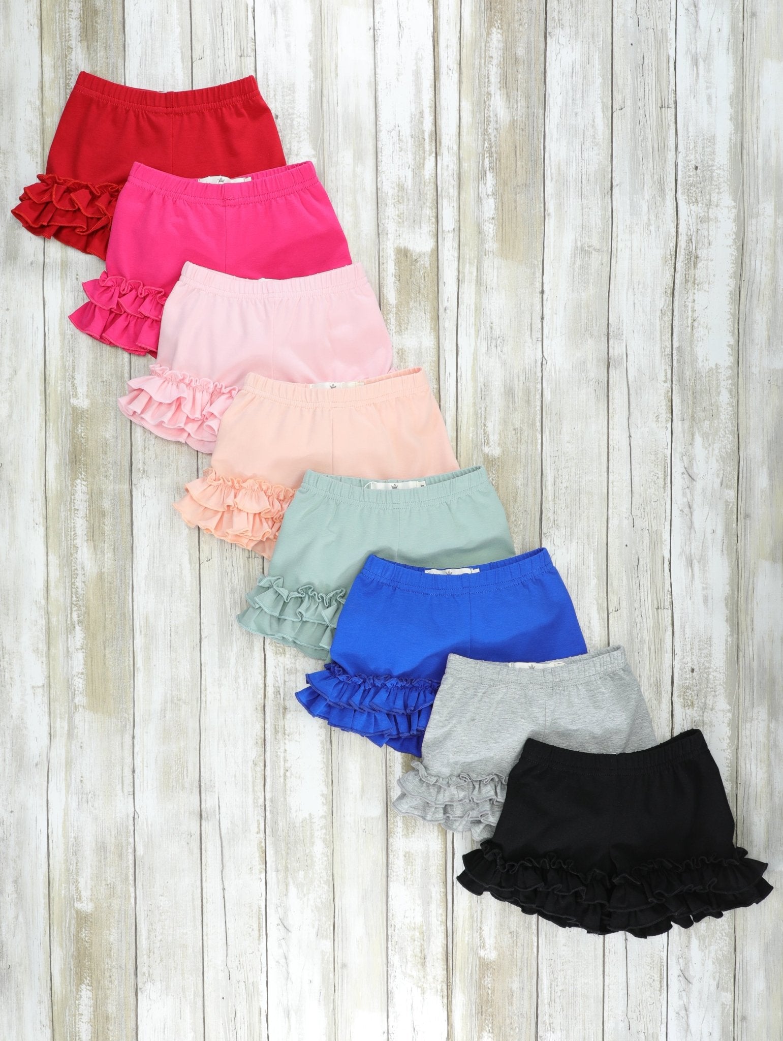 Cotton Ruffle Hem Shorts - Light Pink - Marie Nicole Clothing