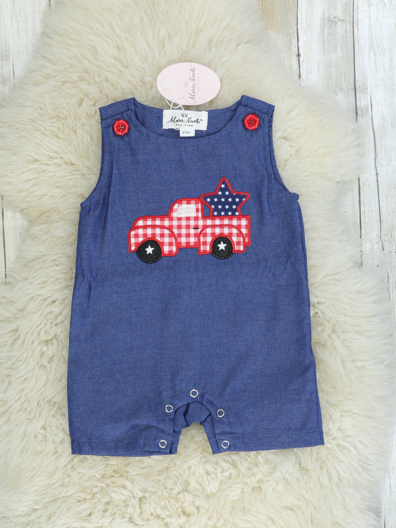 Chambray Red Check Truck Johnny - Marie Nicole Clothing