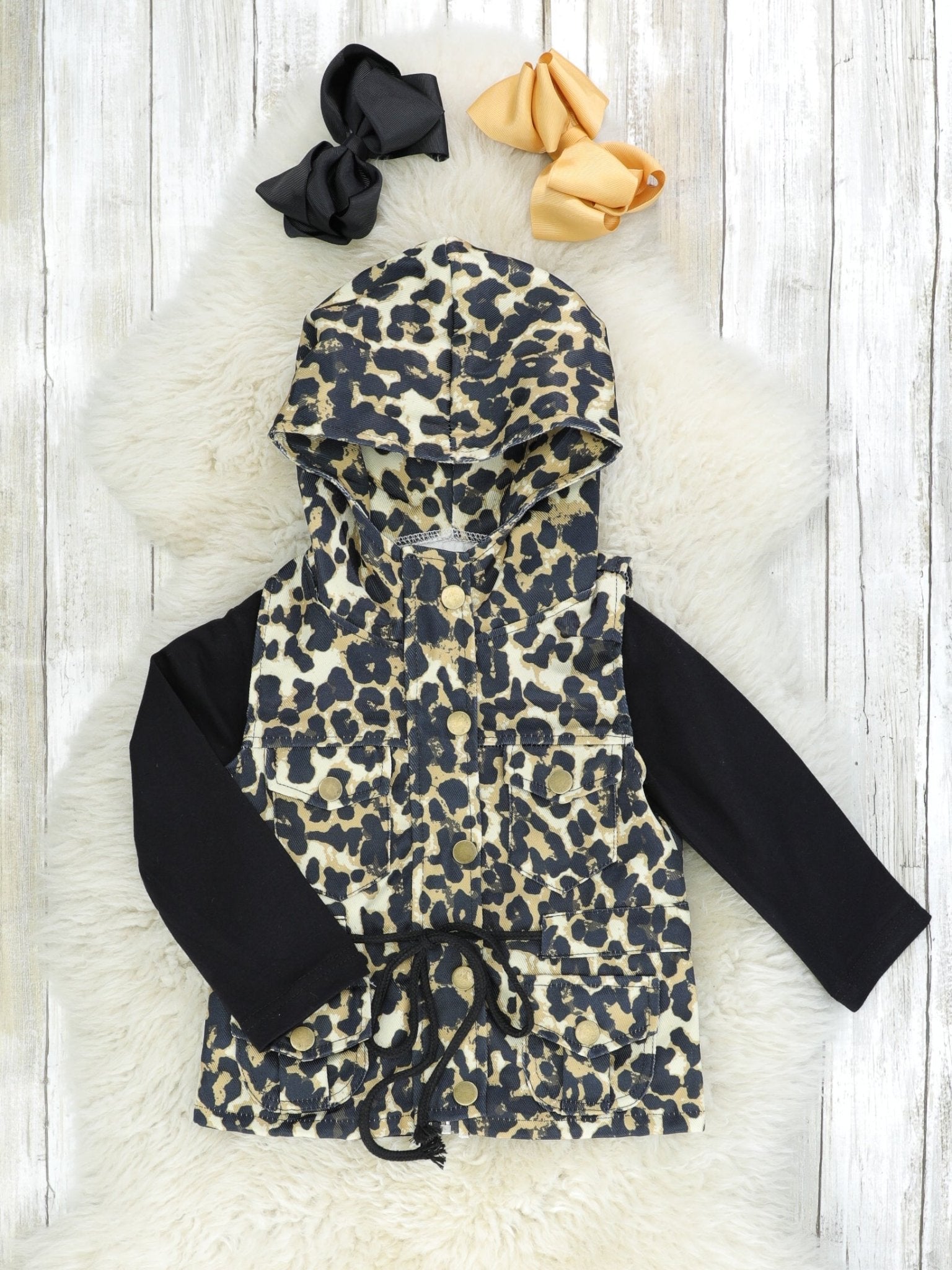 Mom & Me Leopard Hooded Vest - Marie Nicole Clothing