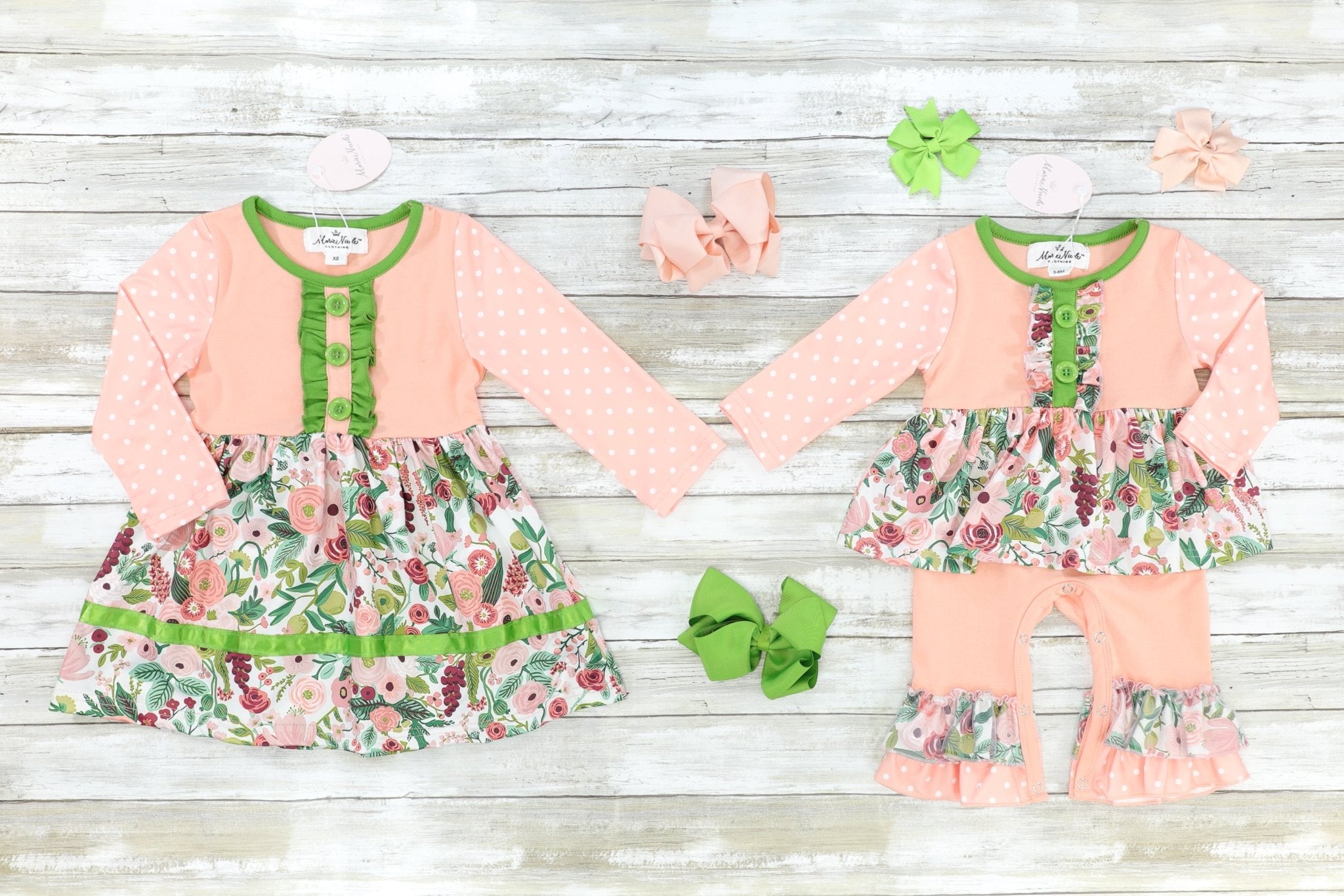 Pink & Green Floral Dressy Romper - Marie Nicole Clothing