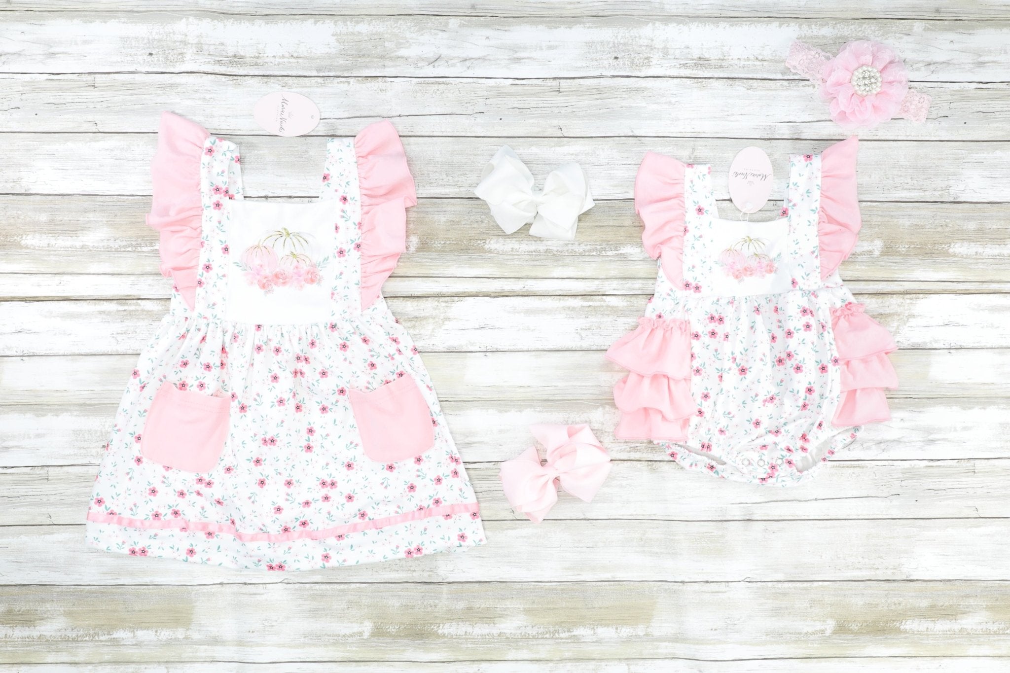 Pink Pumpkin Floral Dress - Marie Nicole Clothing