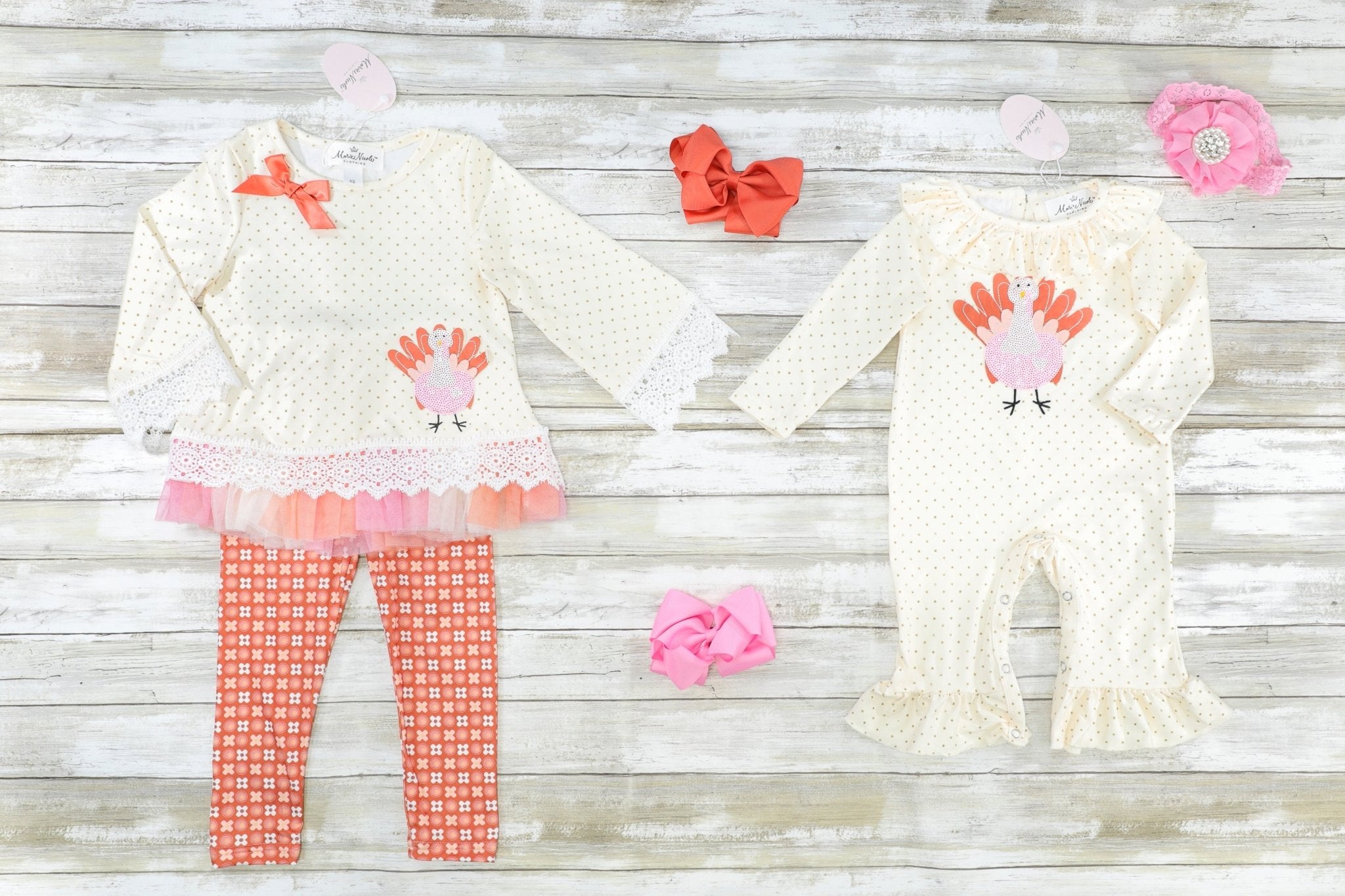 Pink Polka Dot Turkey Tulle Outfit - Marie Nicole Clothing