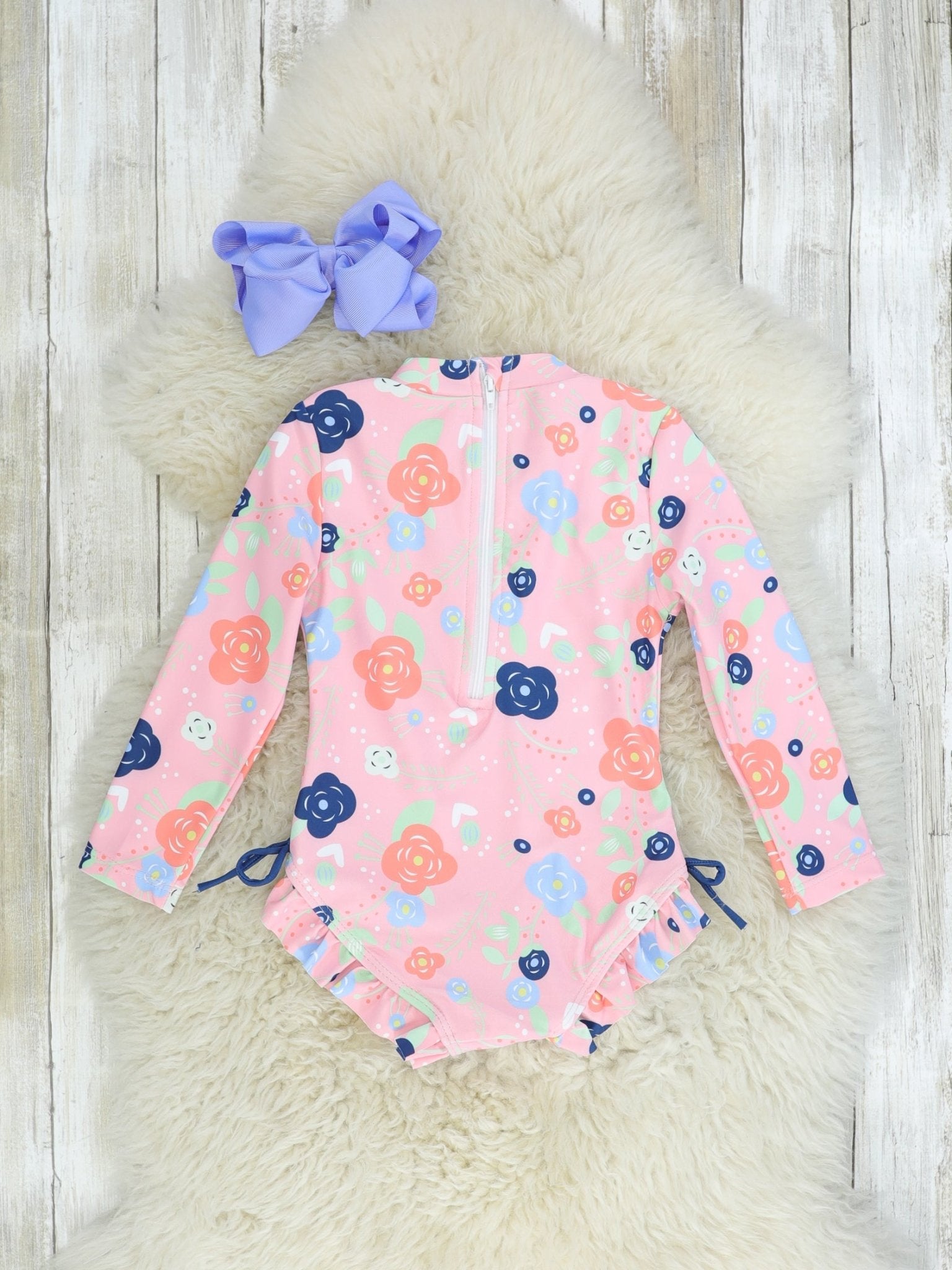 Pink Floral Ruffle One - Piece Swimsuit - Marie Nicole Clothing