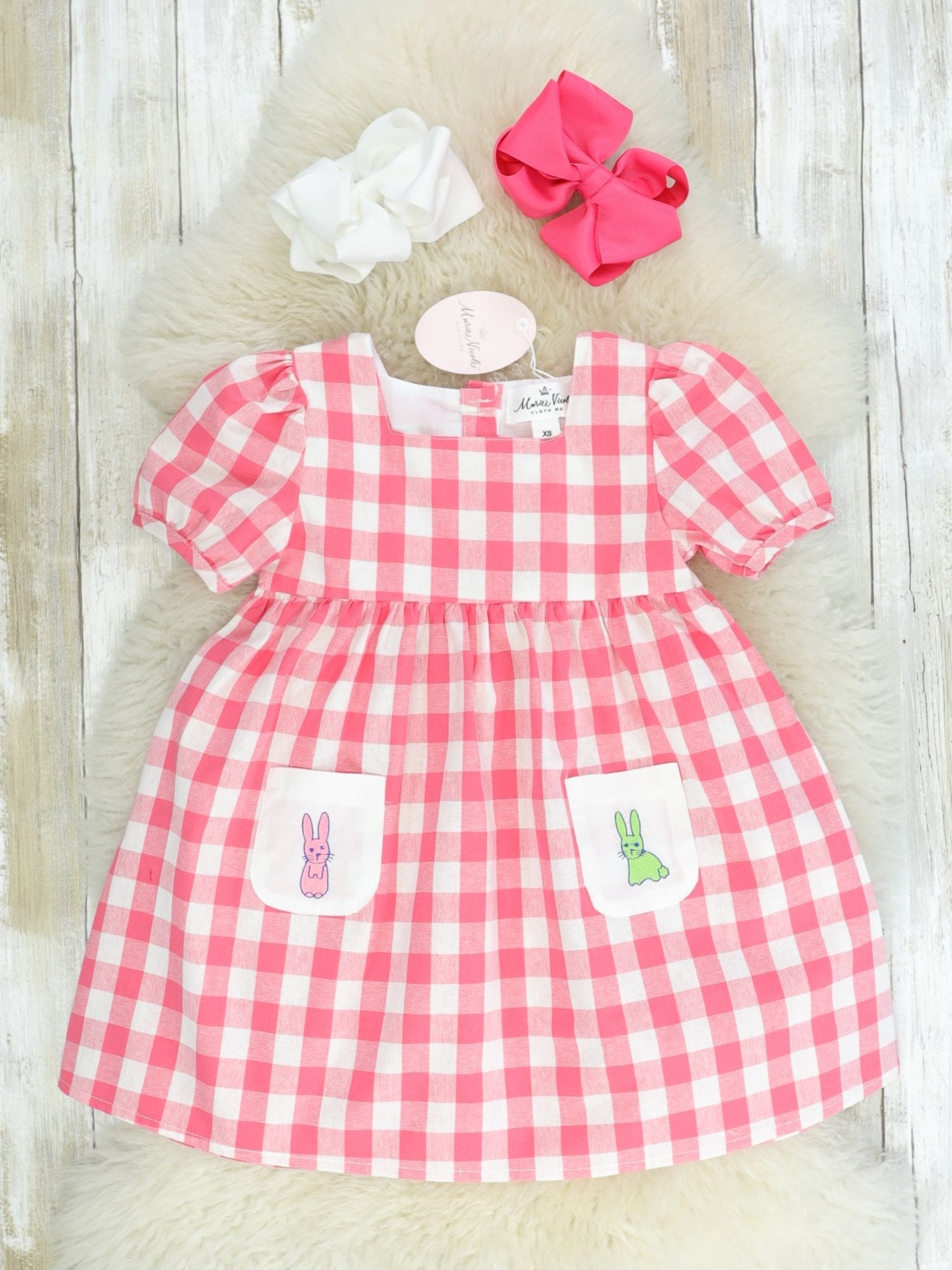 Picnic Bunnies Cotton Dress - Marie Nicole Clothing