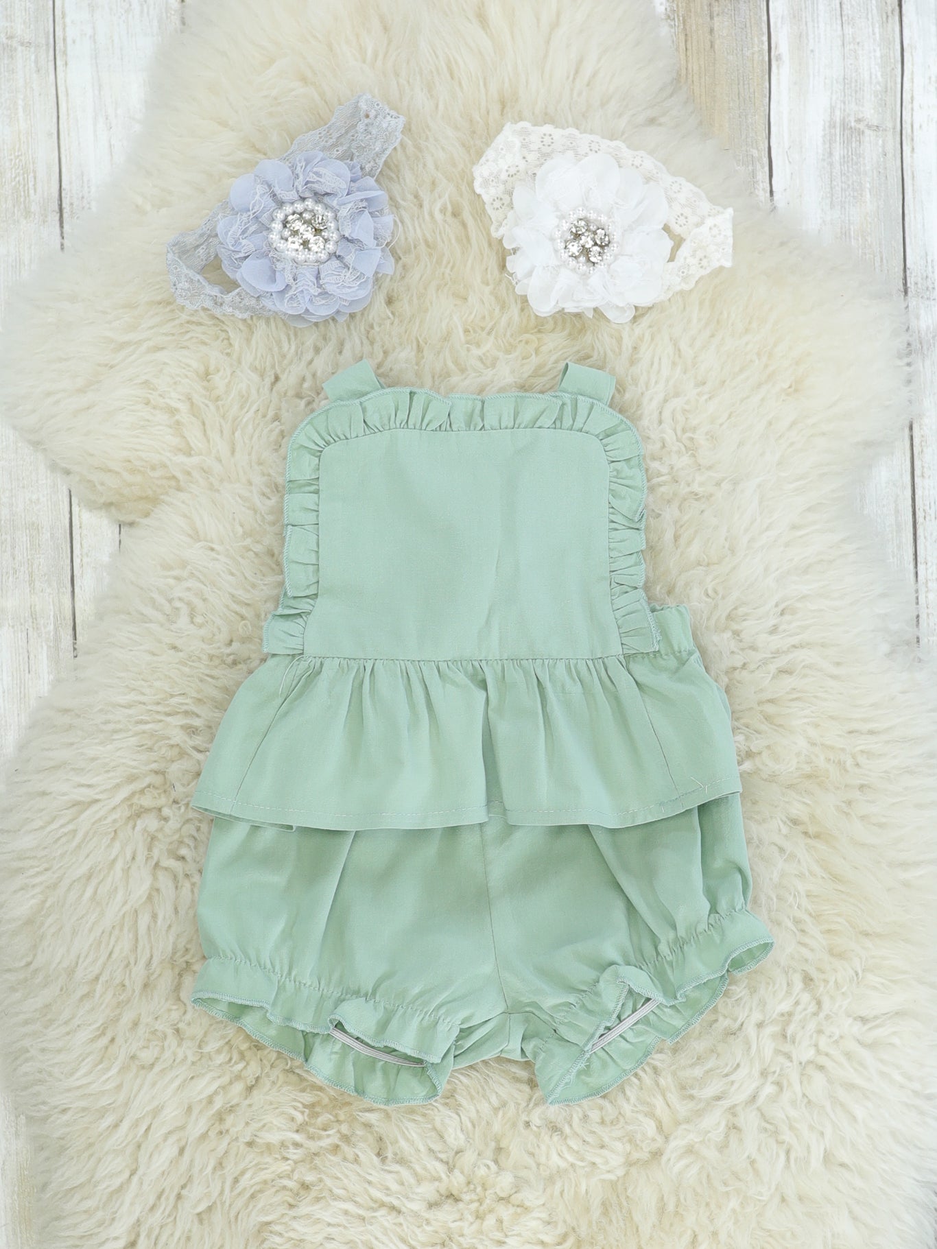 Sage Green Ruffle Outfit - Marie Nicole Clothing
