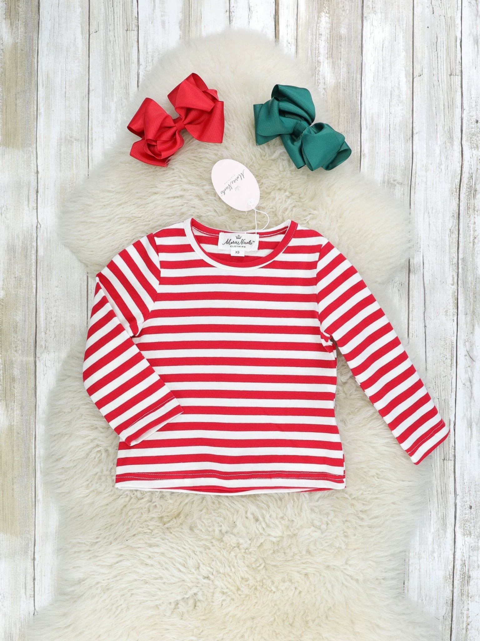 Striped Reindeer Pocket Dress Outfit - Marie Nicole Clothing