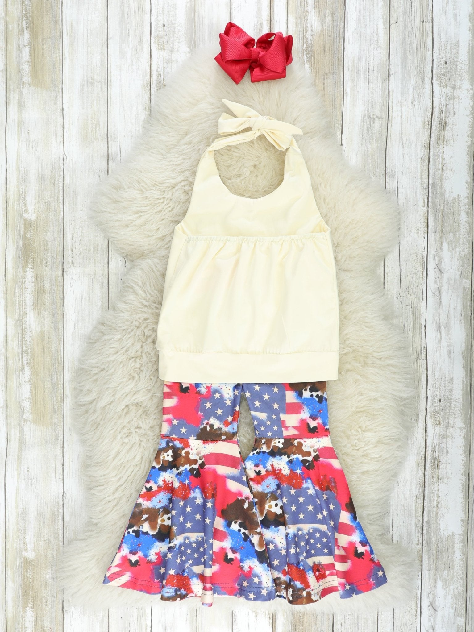 Tie Top & American Flag Bell Bottoms - Marie Nicole Clothing