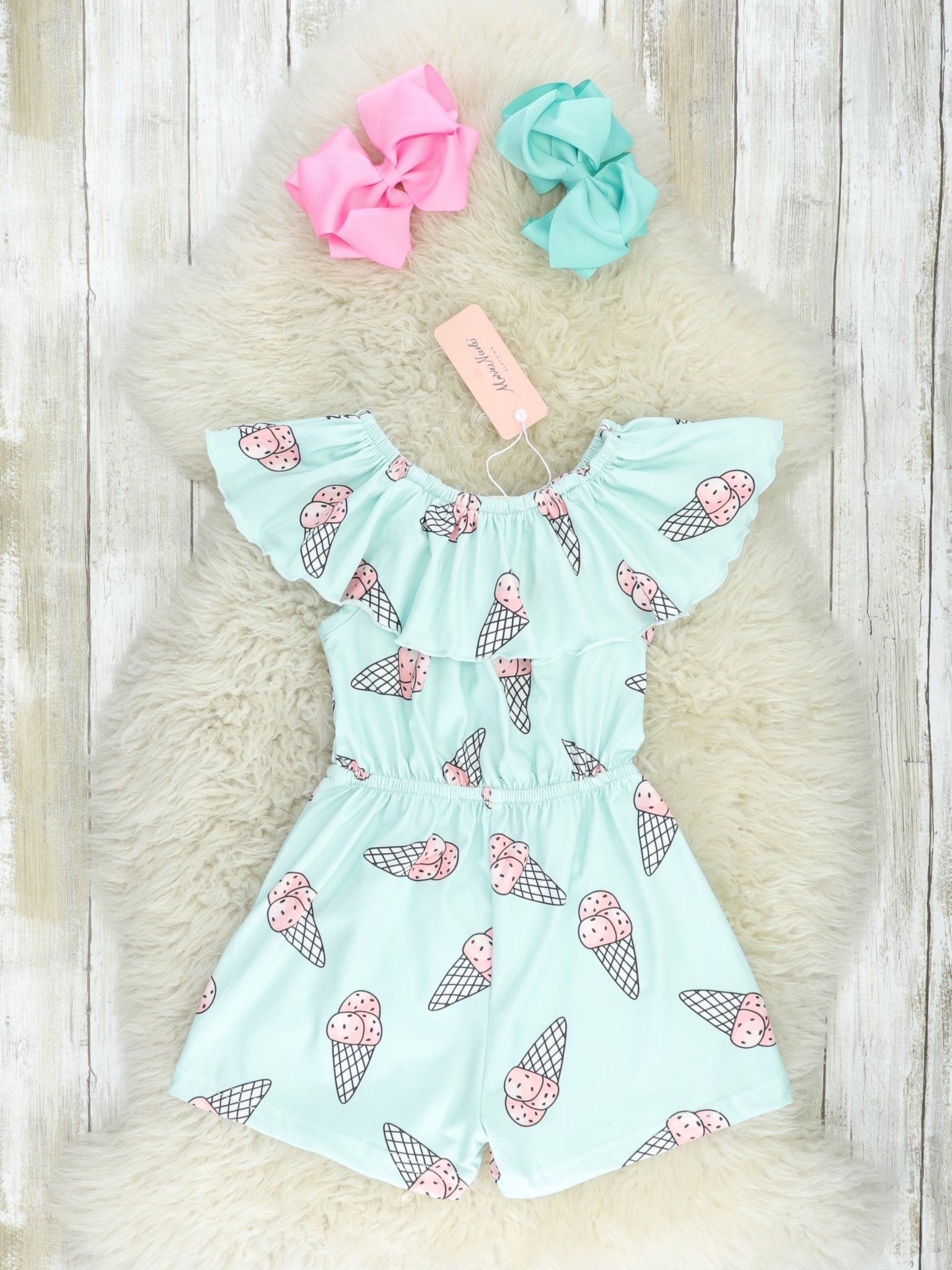 Mint Ice Cream Ruffle Jumpsuit - Marie Nicole Clothing