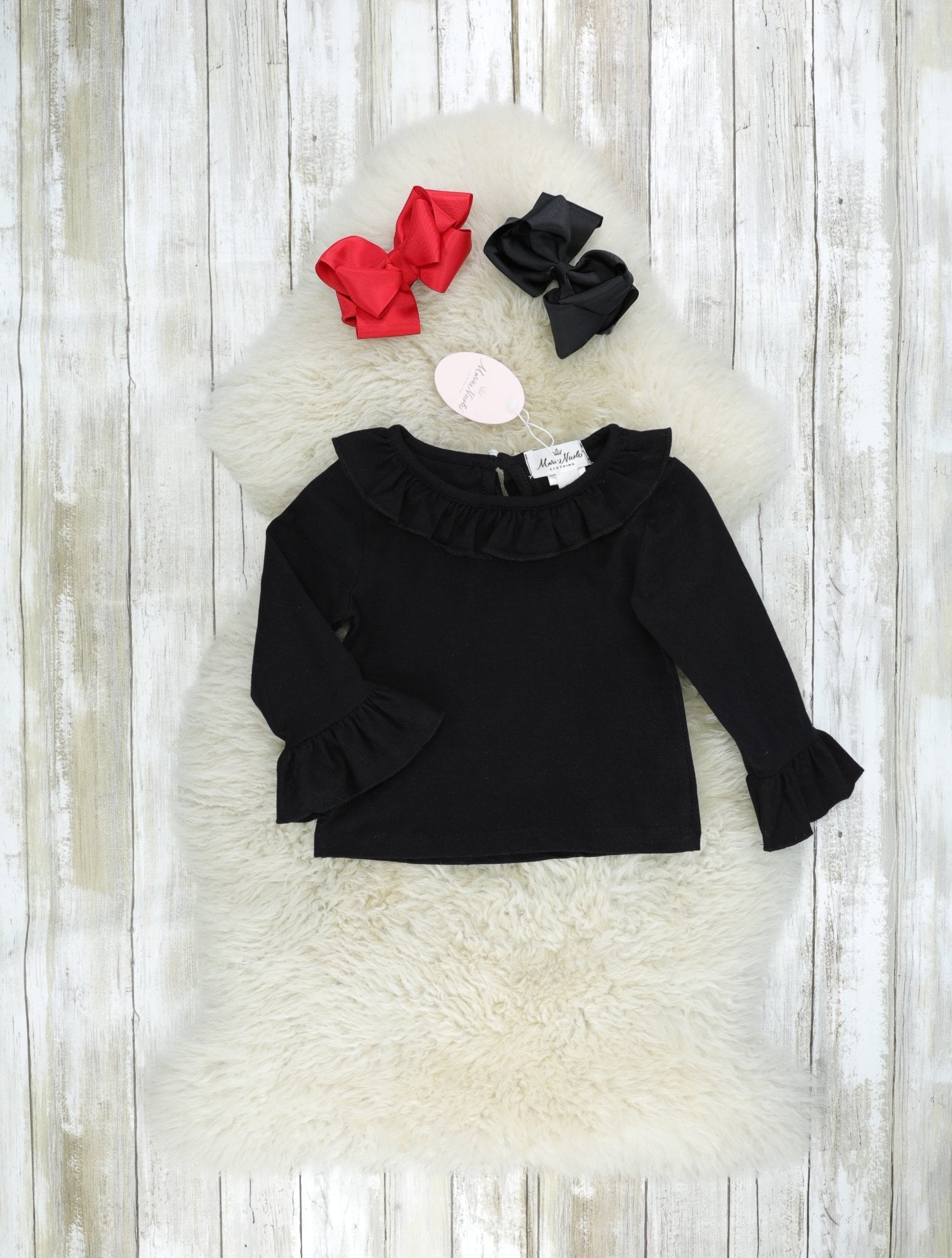 Buffalo Plaid Santa Ruffle Overall Dress - Marie Nicole Clothing