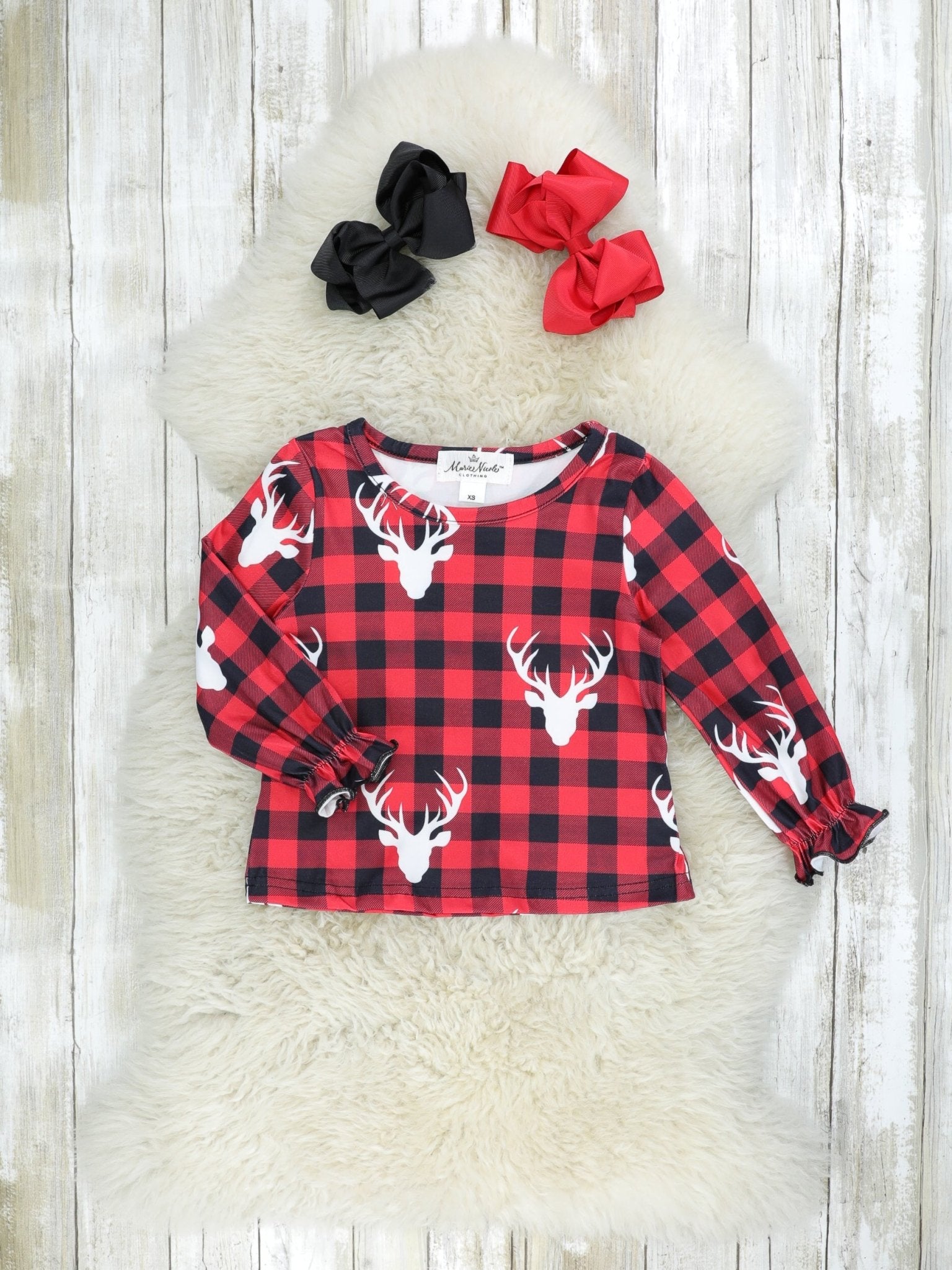 Black Suede Dress & Buffalo Plaid Buck Shirt - Marie Nicole Clothing