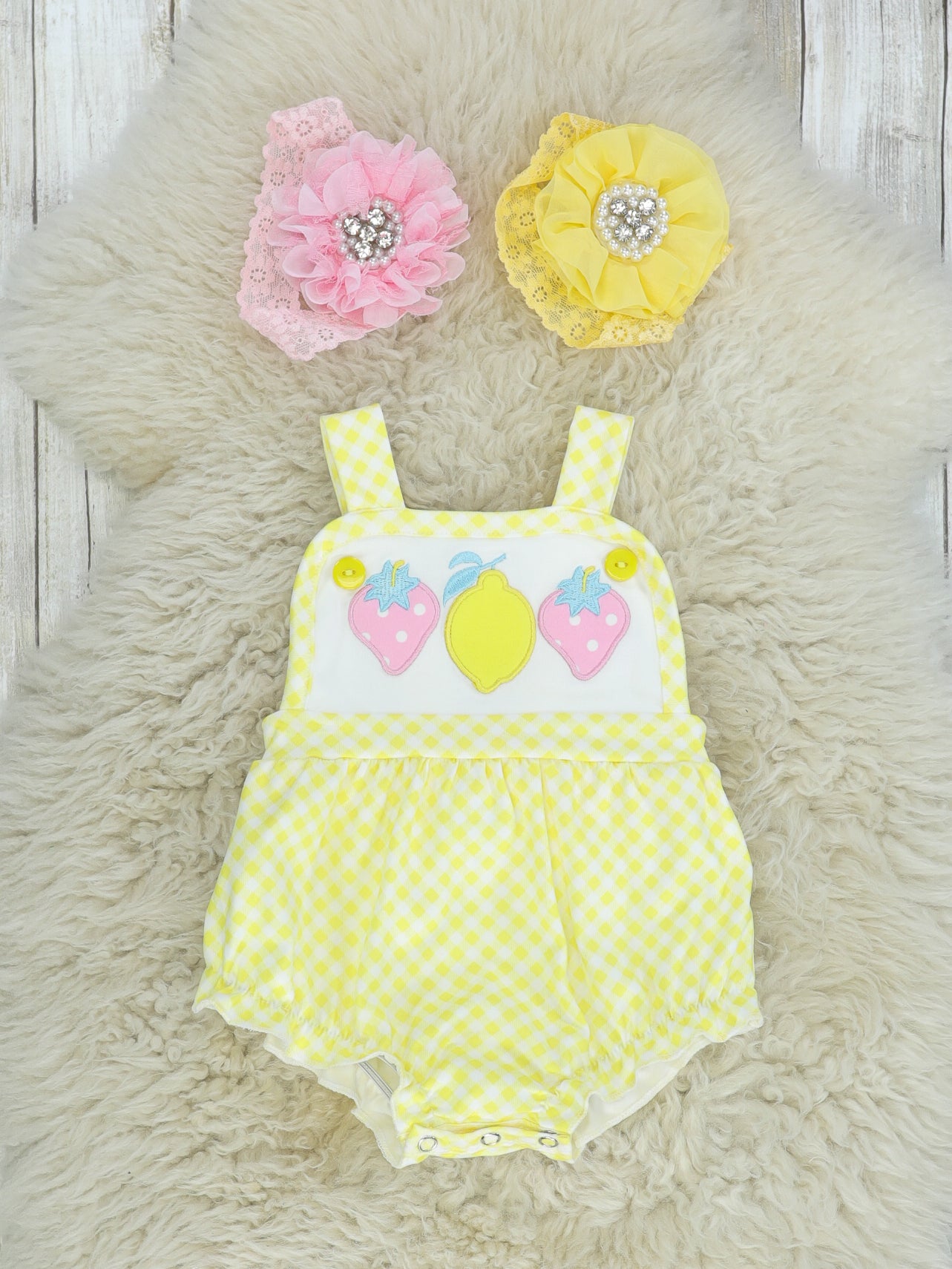 Strawberry Lemonade Bubble Romper - Marie Nicole Clothing