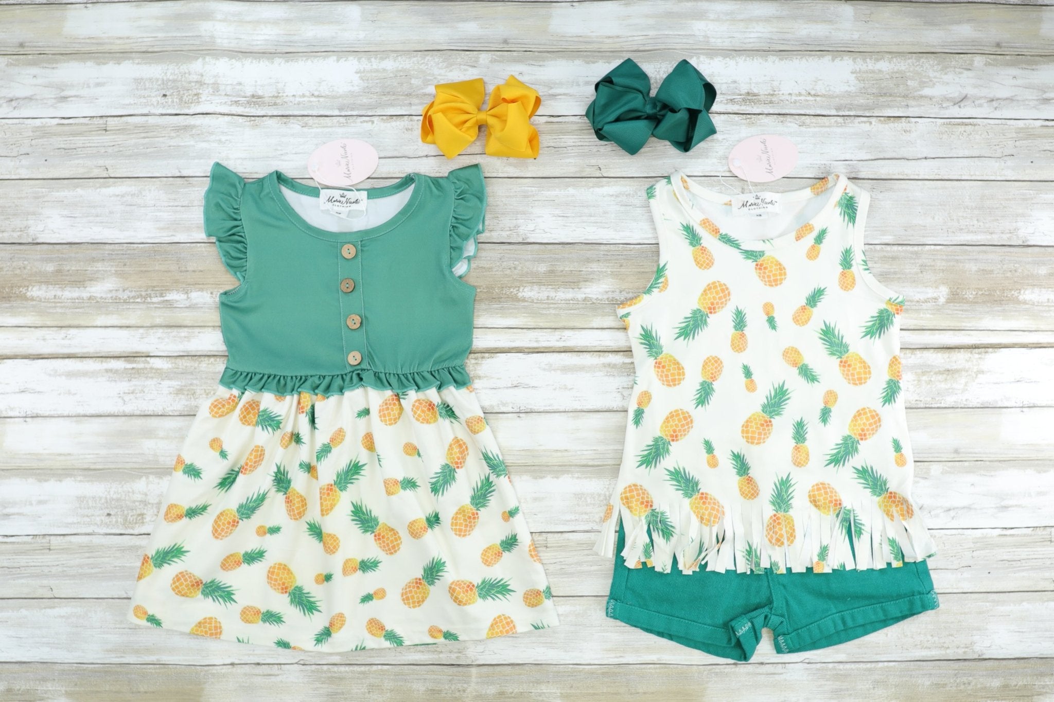 Pineapple Ruffle Dress - Marie Nicole Clothing