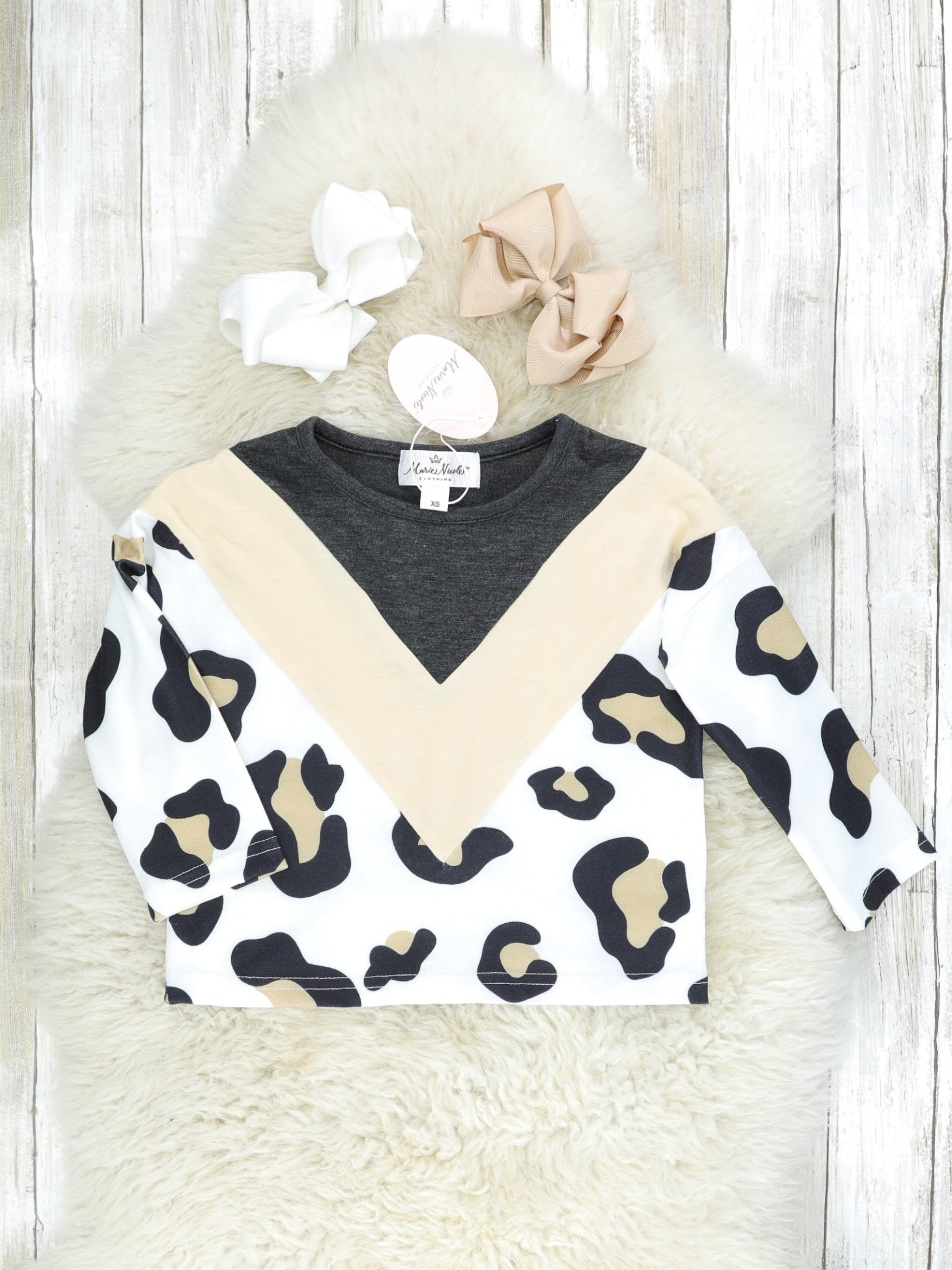 Mom & Me Colorblock Leopard Shirt - Marie Nicole Clothing