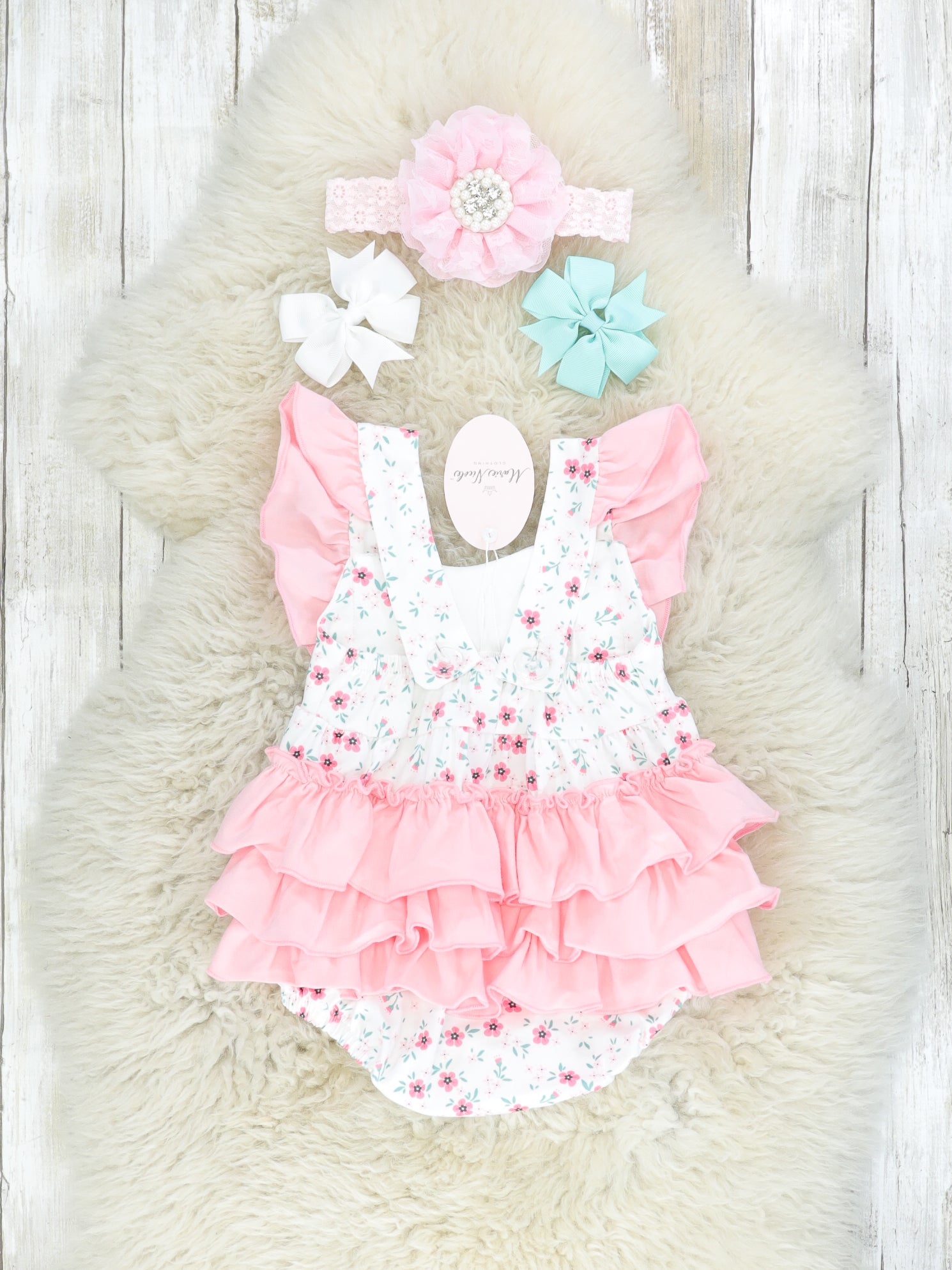 Pink Pumpkin Floral Romper - Marie Nicole Clothing