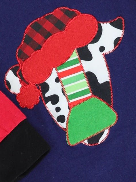 Festive Cow Raglan Romper - Marie Nicole Clothing