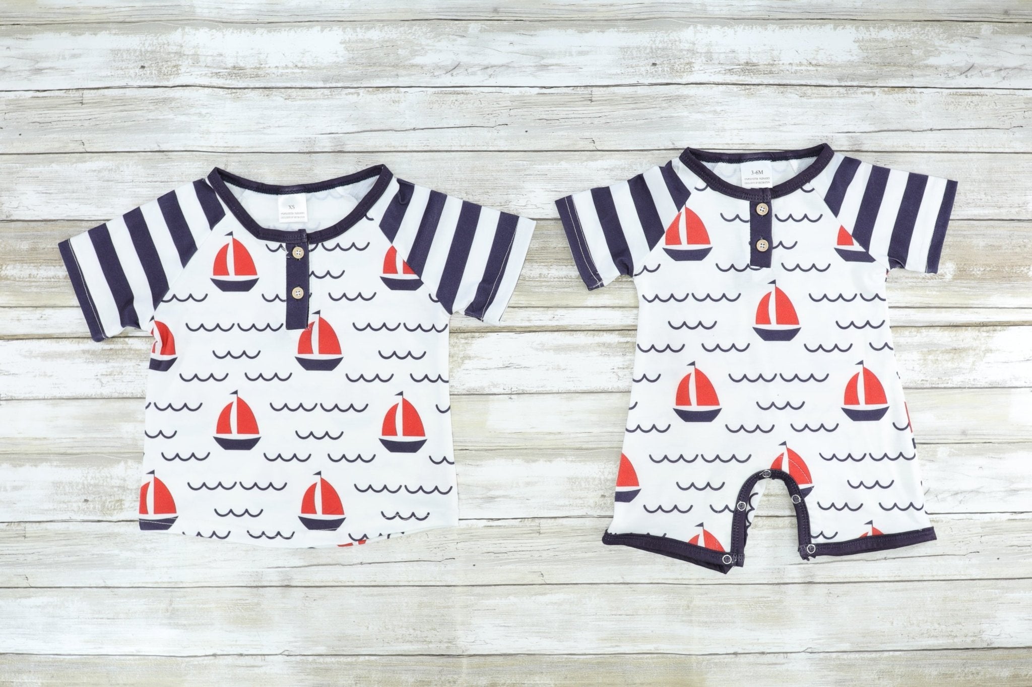 Red, White, & Blue Sailboat Shirt - Marie Nicole Clothing