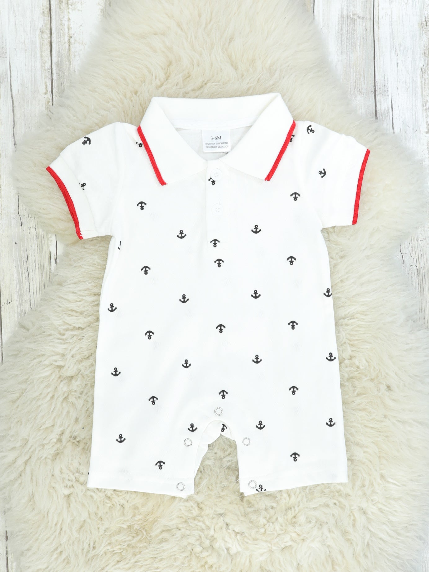 Sailboat Polo Romper - Marie Nicole Clothing