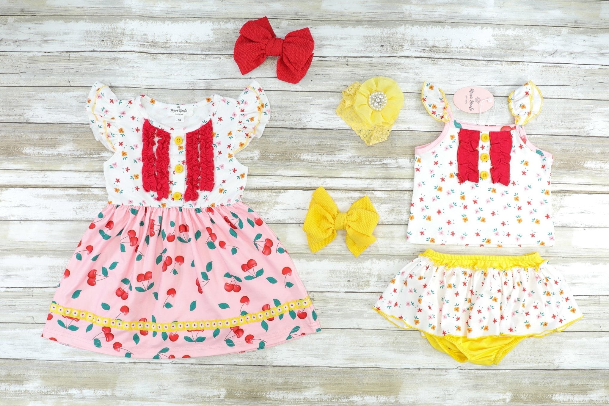 Dainty Floral Top & A Bloomer Skirt - Marie Nicole Clothing