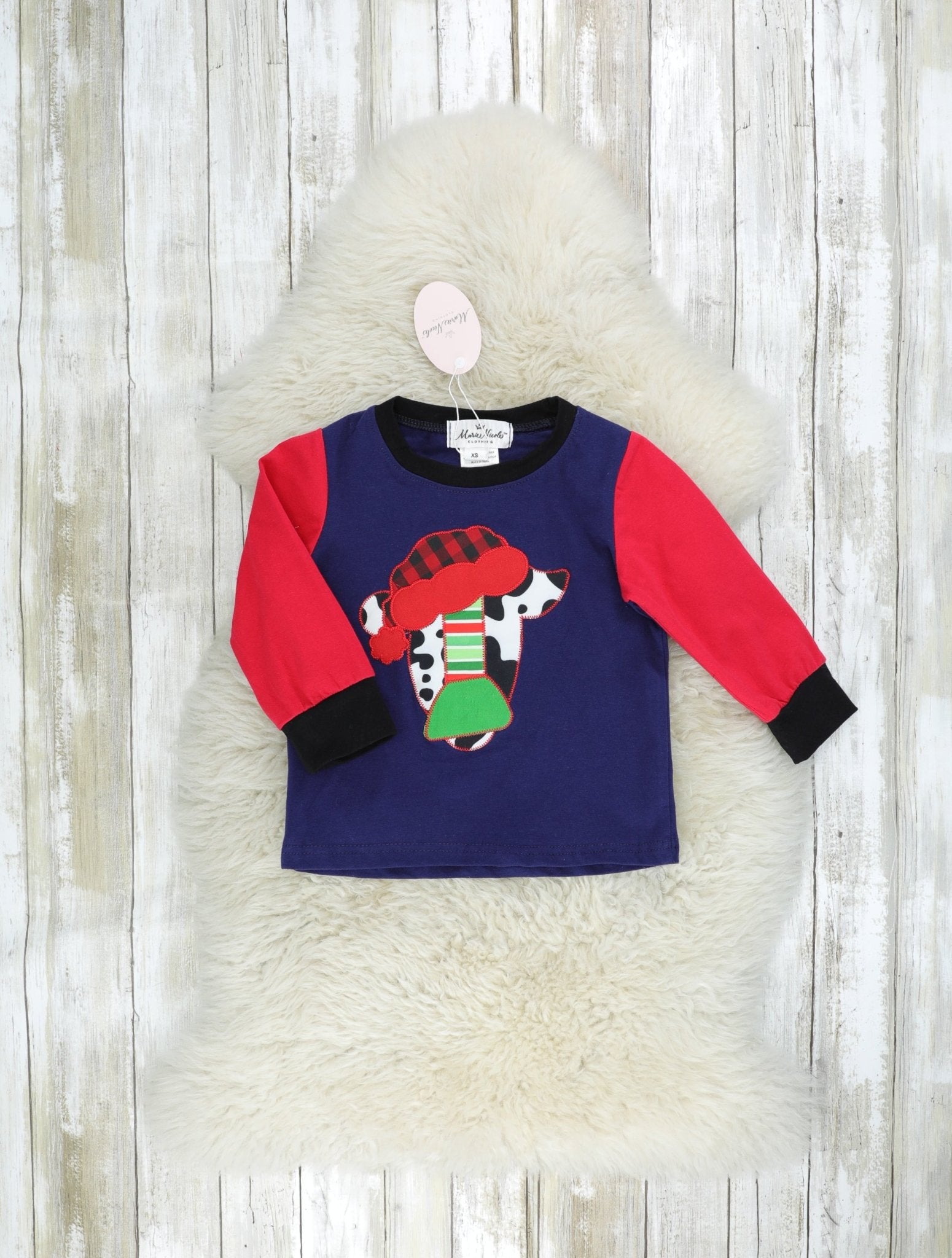 Festive Cow Raglan Shirt - Marie Nicole Clothing
